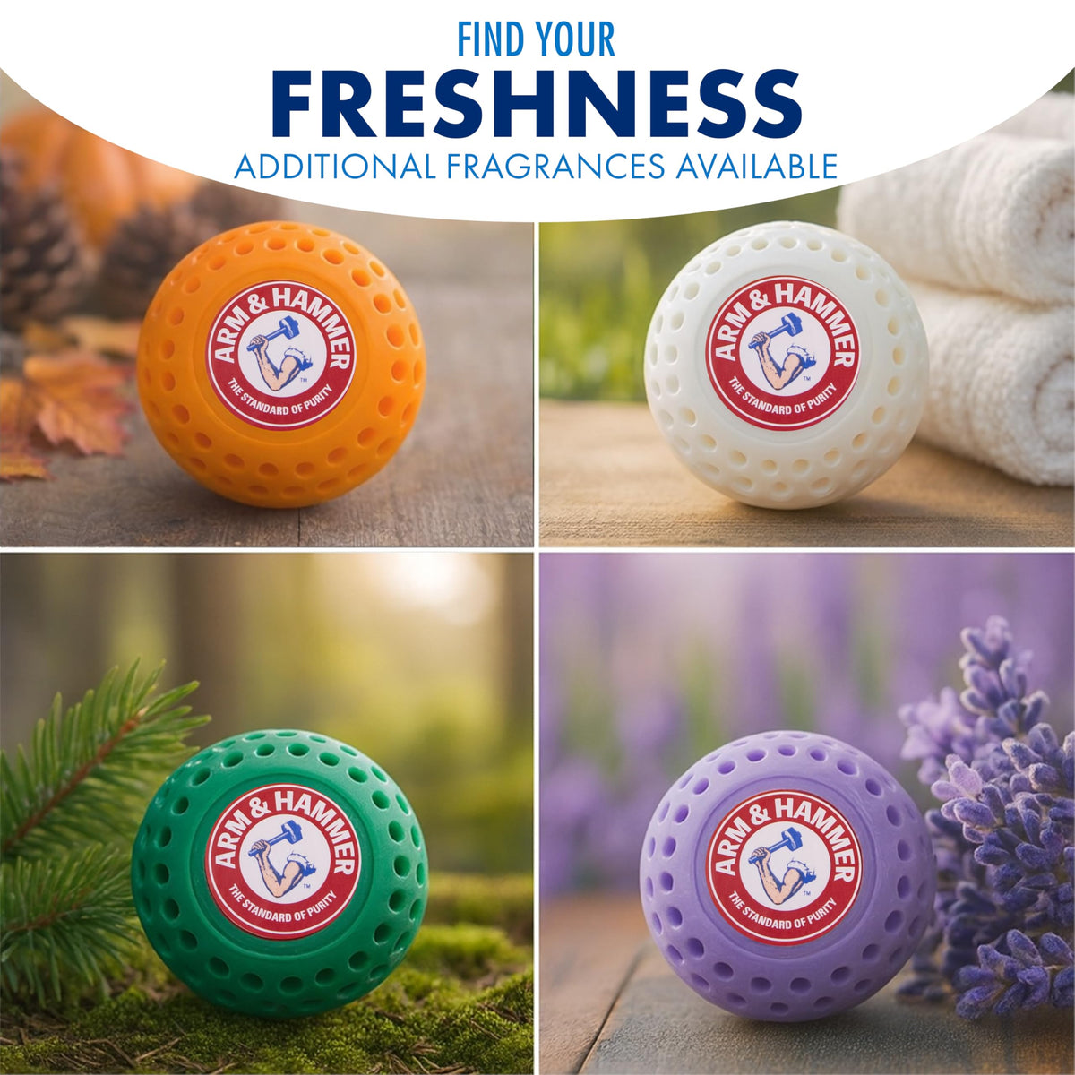 Arm & Hammer OdorBusterz® Odor Eliminator Balls, Clean Burst, 10 Count – Baking Soda Odor Control for Closets, Drawers, Hampers & Small Spaces
