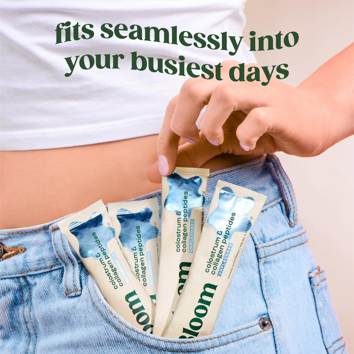 Bloom Nutrition Bovine Colostrum Powder Packet, Gut Health, Immune Support, Hair Growth & Beauty Supplement, Gluten Free, Sugar Free | Unflavored, 15 Servings