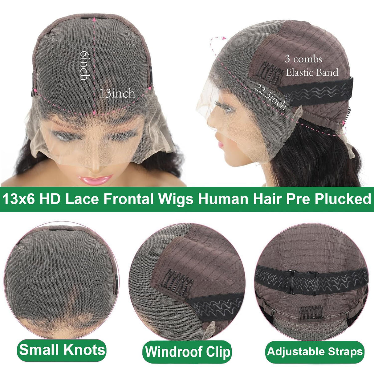 Body Wave 13x6 HD Lace Front Wigs Human Hair 200% Density Bob Wig Human Hair Pre Plucked Short Bob Wigs for Black Women Glueless Frontal Wig Human Hair Natural Black Loose Wavy 14 inch Bob Wig