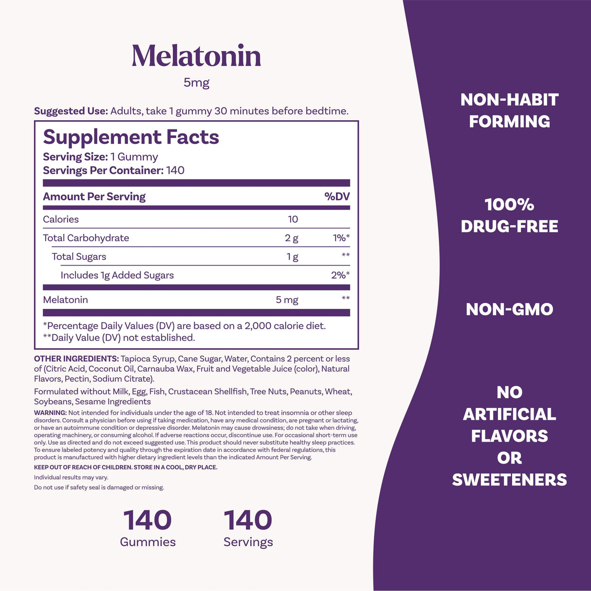 Natrol Melatonin Gummies, Sleep Support, 140 Strawberry-Flavored Adult Melatonin Gummies, 5 mg Sleep Aids for Adults