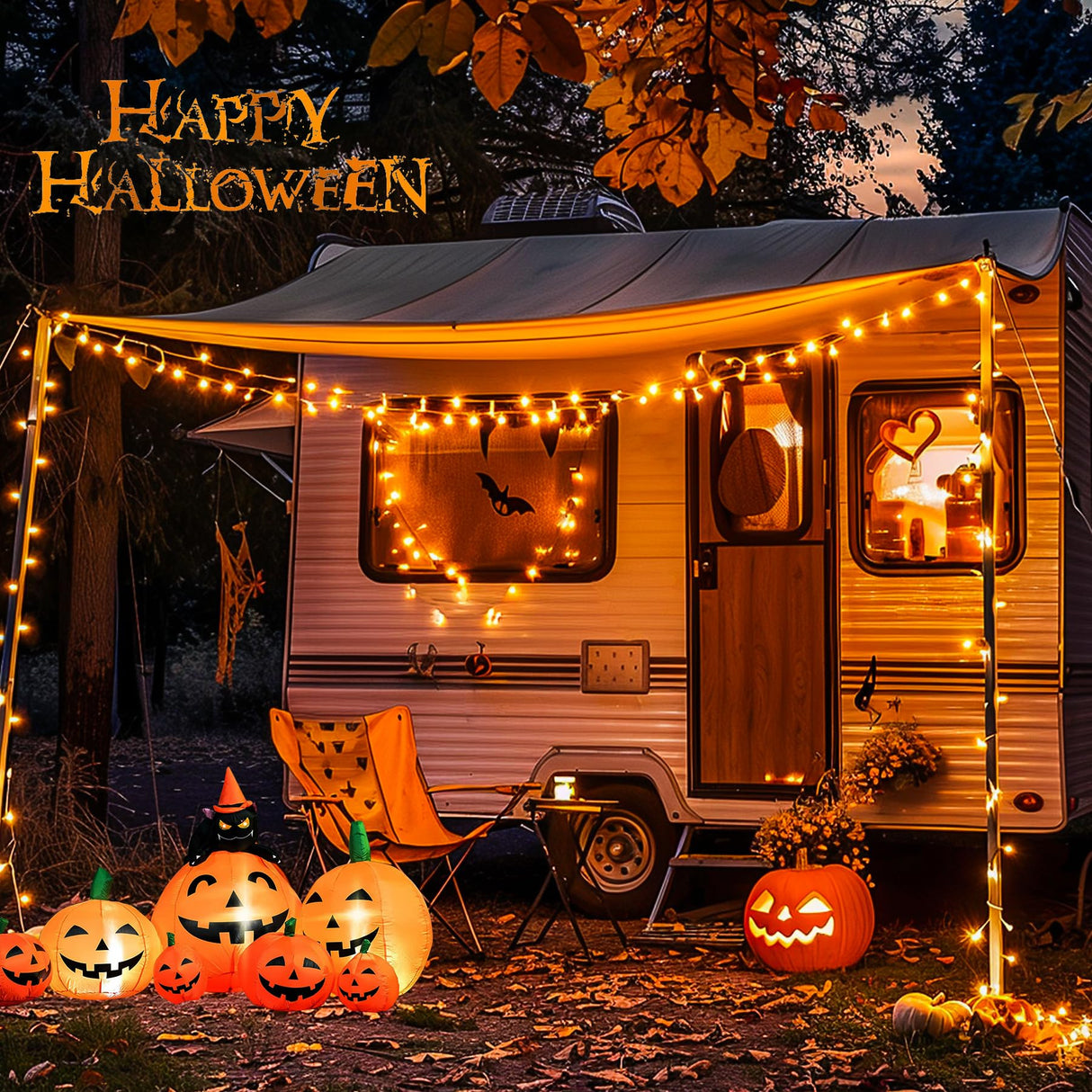 JMEXSUSS 500 LED Halloween Lights Outdoor, 163FT 8 Modes Orange Halloween Light Indoor Clear Wire, Outdoor Waterproof Fall Lights Plug in for Thanksgiving Room Porch Christmas