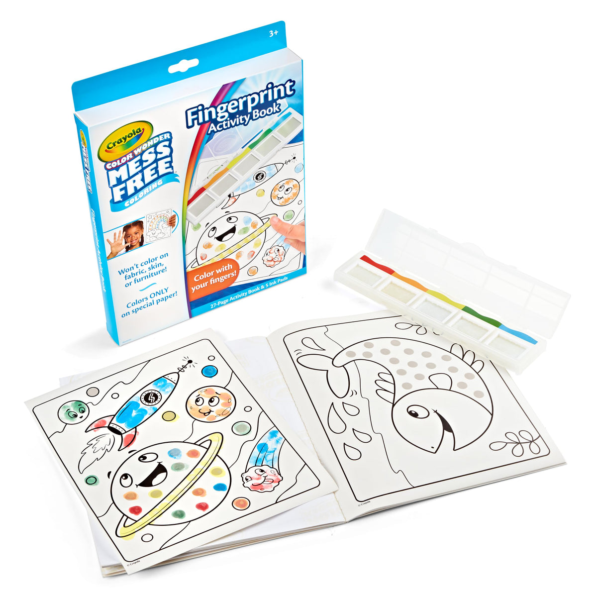 Crayola Color Wonder Mess Free Fingerprint Book, Toddler Finger Painting