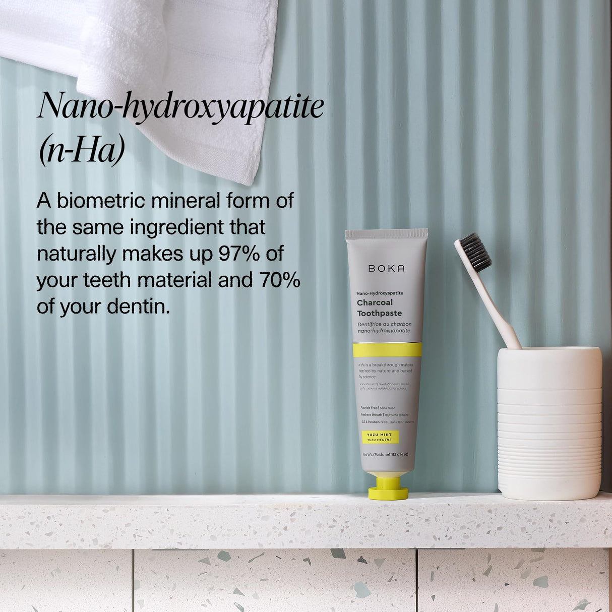 Boka Fluoride Free Toothpaste, Nano Hydroxyapatite Toothpaste, Appropriate for Sensitive Teeth - for Adult, Kids Oral Care - Yuzu Mint Flavor, 4 Fl Oz 3Pk US Manufactured