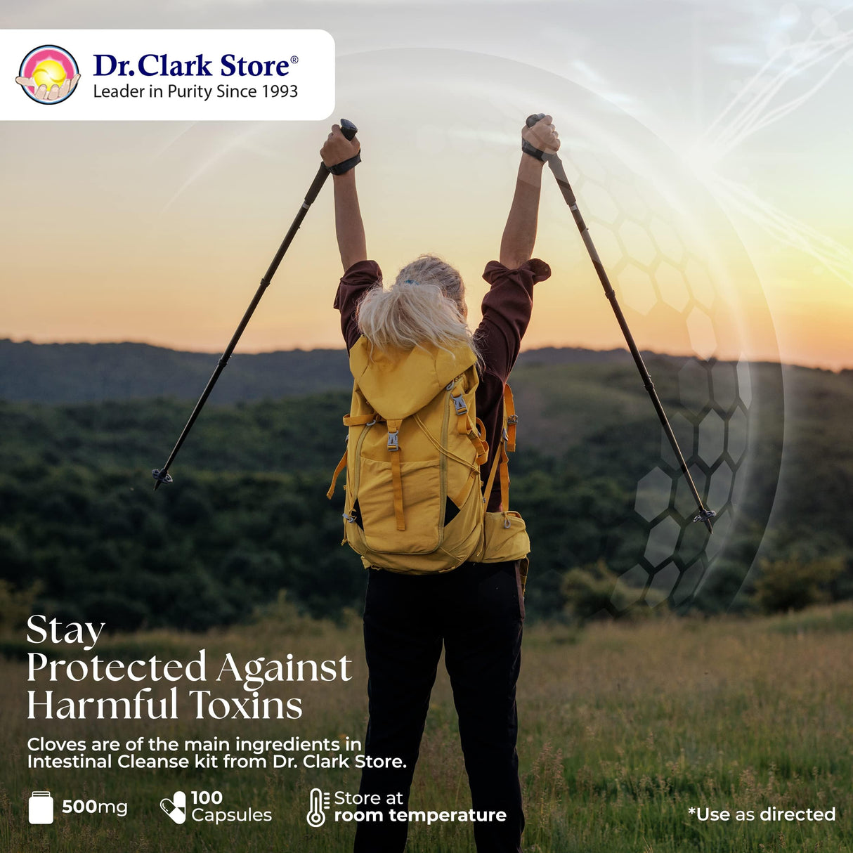 Dr Clark Cloves Healthcare Supplement - Natural Digestive Health, 500 mg, 100 Pure Gelatin Capsules