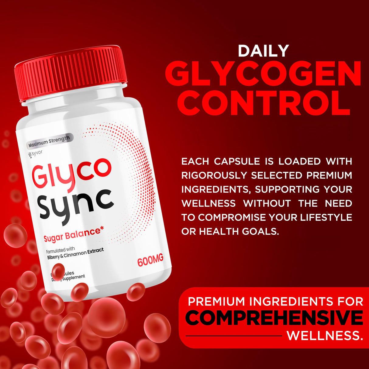 Glyco Sync Capsules, Official Glyco Sync Balance Pills with All Natural Ingredients, Advanced Formula GlycoSync Joint Support for Health and Wellness Extra Strength for Men and Women (60 Capsules)