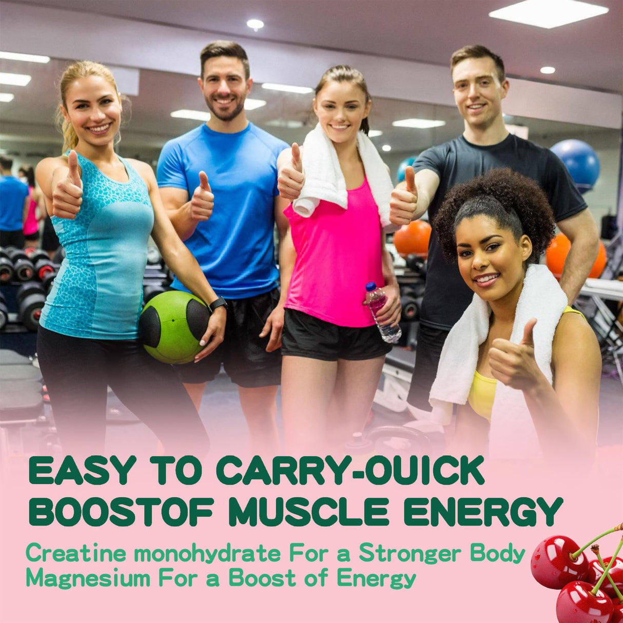 DANEW Pro Creatine Monohydrate Gummies 5000mg for Men & Women, Creatine Monohydrate for Muscle Strength, Muscle Builder, Energy Boost, Pre-Workout Supplement(120 Count)-Cherry Flavor