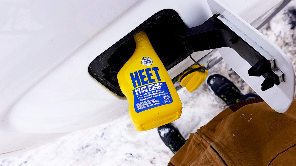 HEET Water Remover & Premium Gas Line Antifreeze, Removes Water from Fuel System, Prevents Gas-line Freezing, Winter Fuel Additive for Fast Cold Weather Starts, 12 fl. oz.