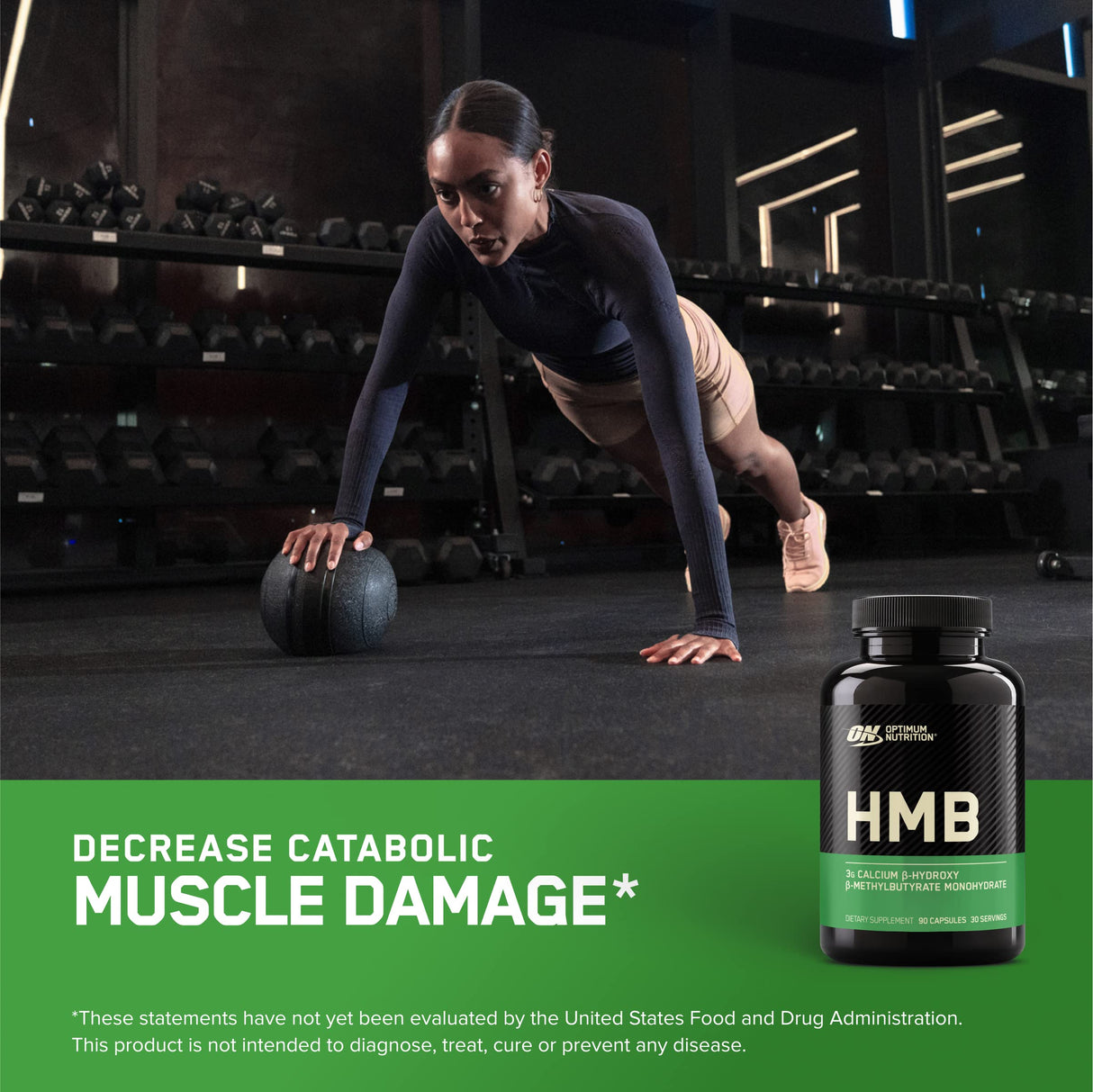 Optimum Nutrition HMB 1000 Caps, 1g of Calcium beta-Hydroxy beta-methylbutyrate per Capsule, 90 Capsules, 30 Servings