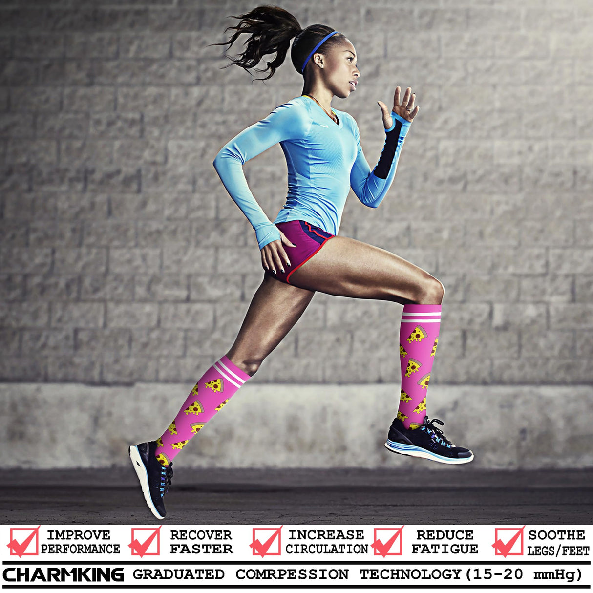 CHARMKING Compression Socks for Women & Men (8 Pairs) 15-20 mmHg Graduated Copper Support Socks are Best for Pregnant, Nurses - Boost Performance, Circulation, Knee High & Wide Calf (L/XL, Multi 54)