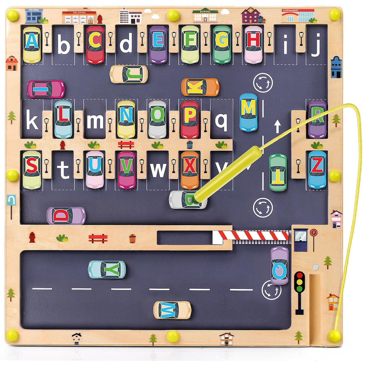 Scuwtocn Wooden Magnetic Alphabet Maze Letter Puzzle, Montessori Fine Motor Skills Toys for Boys Girls 3 4 5 Years Old, ABC Learning Toys for Kids Age 3+, Christmas, Birthday Present