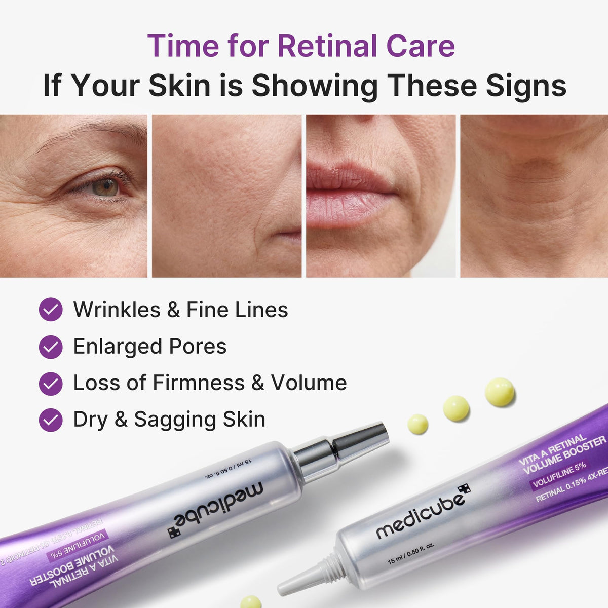 medicube Vita A Retinal Volume Booster Serum, with Volufiline, 4X-Retinoid