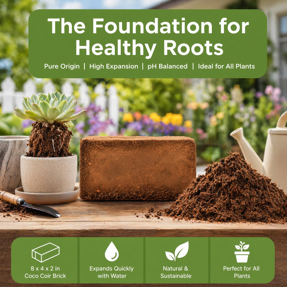 ZENFUN 12 Packs 17 lb Coco Coir Organic Brick for Plants, 100% Natural Coconut Coir Pith, Compressed Coco Bricks, Coco Fiber for Soilless Gardening, High Nutrition Coconut Soil Coco Fiber