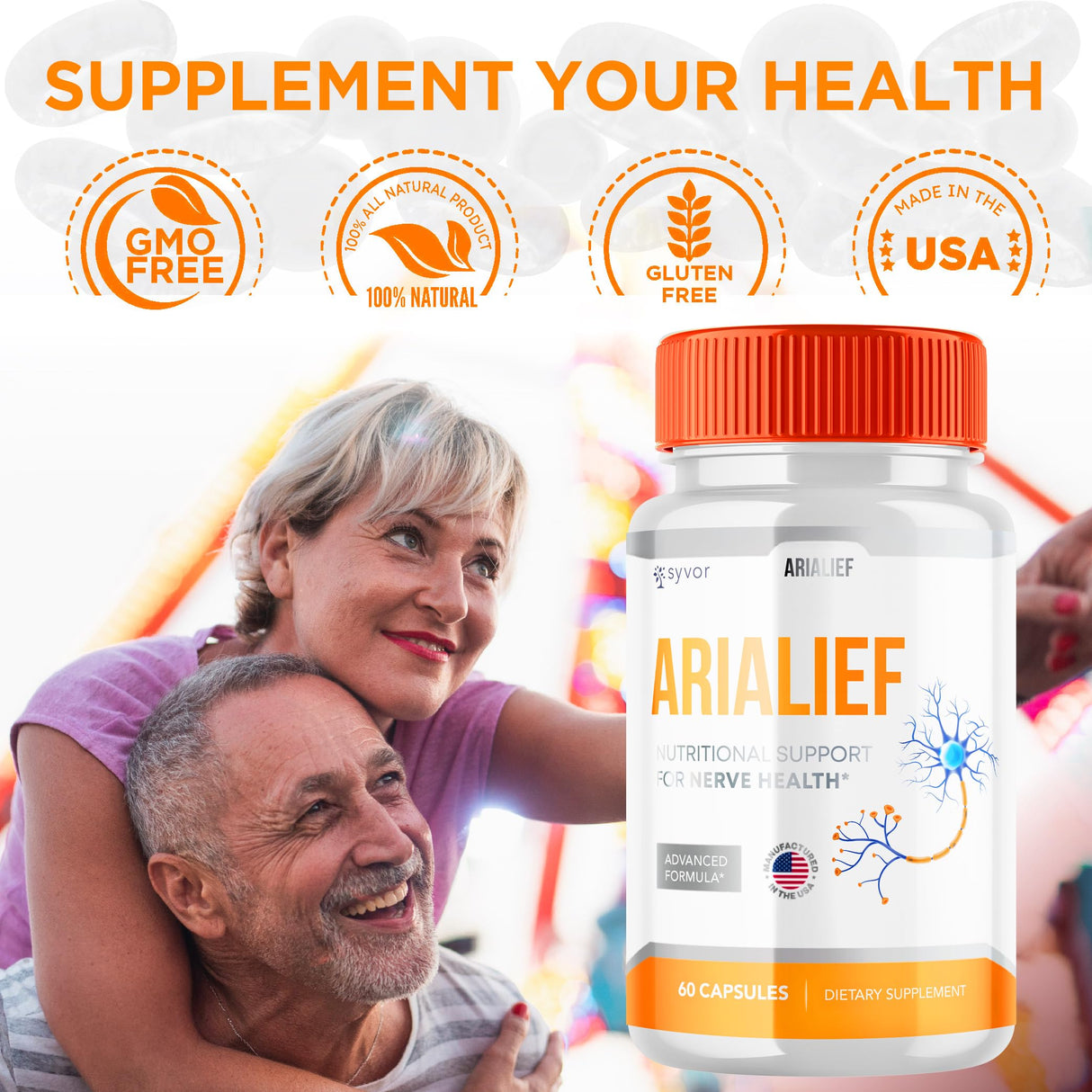 (2 Pack) Arialief Capsules for Nerve Health, Official Arialief Supplement Pills for Lasting Support, Aria LIEF PrimePalm for Sciatica, Aria Leaf Advanced Nerve Pill Natural Ingredients (120 Capsules)