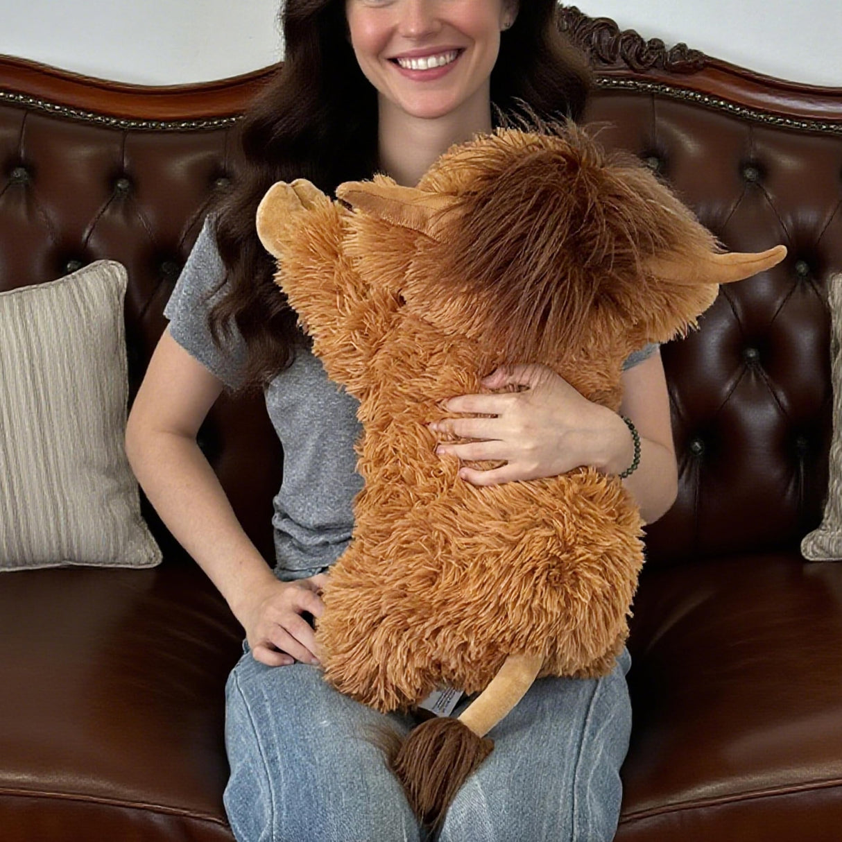 WDXDSOB Weighted Highland Cow Stuffed Animals | 4.2 Lbs Weighted Highland Cow Plush for Kids & Adults | 21.6 Inch Large Cattle Pillow Toy Gift for Christmas Birthday Mother's Day