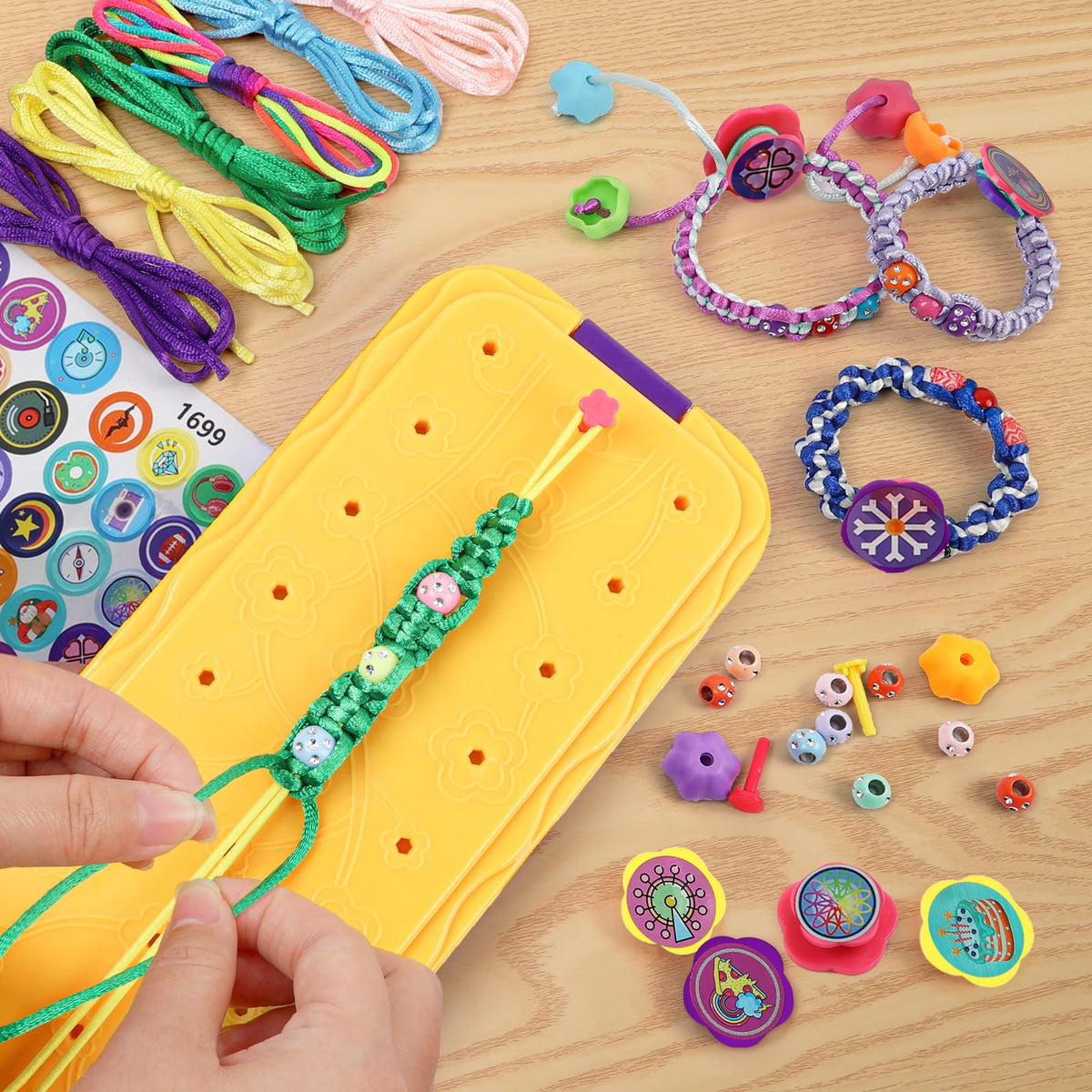 DDAI Arts and Crafts for Kids Age 8-12 Friendship Bracelet Making Kit for Girls - Best Birthday Gifts Ideas for Girl 7 9 10 11 Year Old - Popular Bracelets String Maker Toys Set
