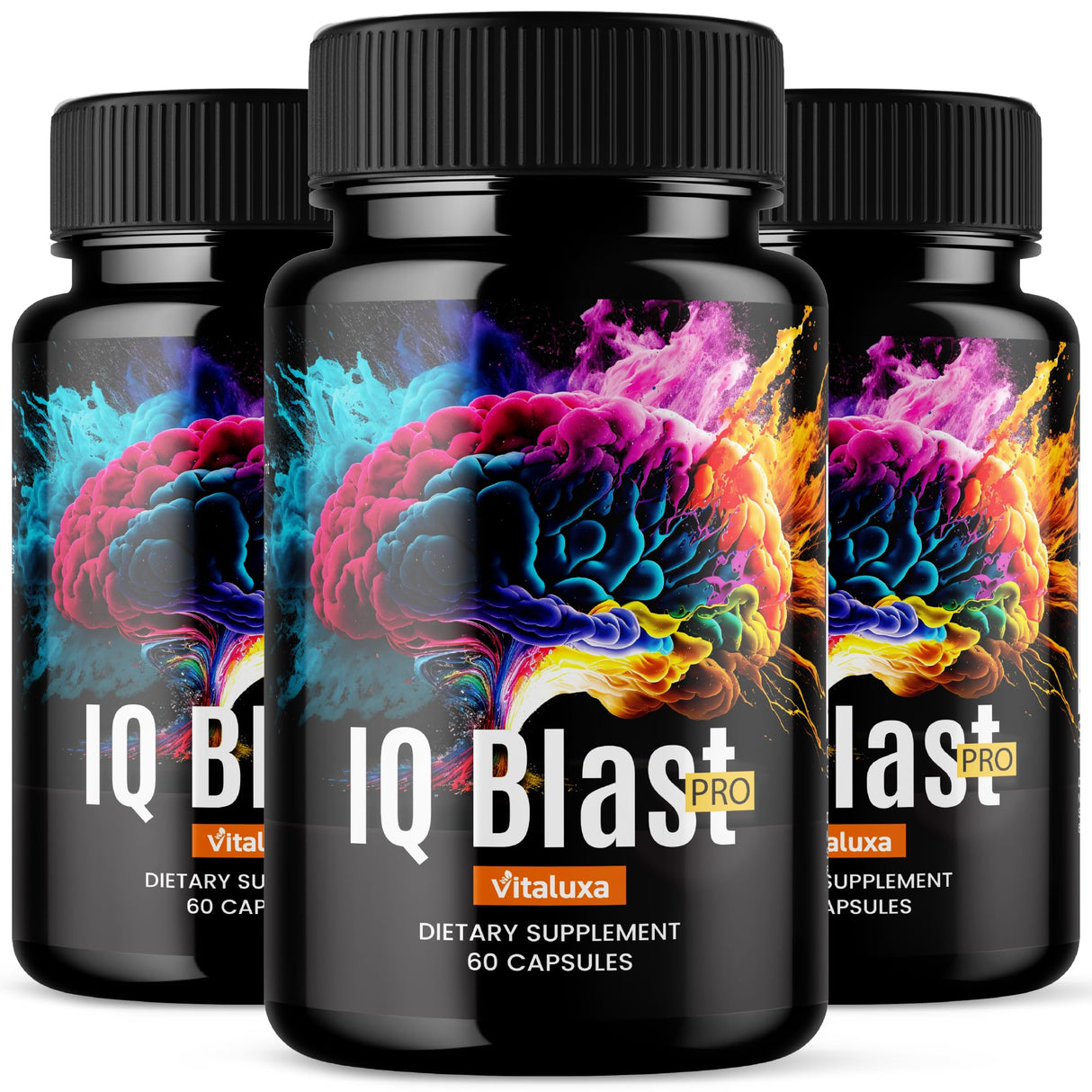 (3 Pack) IQ Blast Pro Capsules, IQblast Pro Supplement Official Brain Pills for Memory and Focus, IQblastpro Blaster Premium Clarity Support Advanced Formula Reviews All Natural Ingredients (180 Ct)