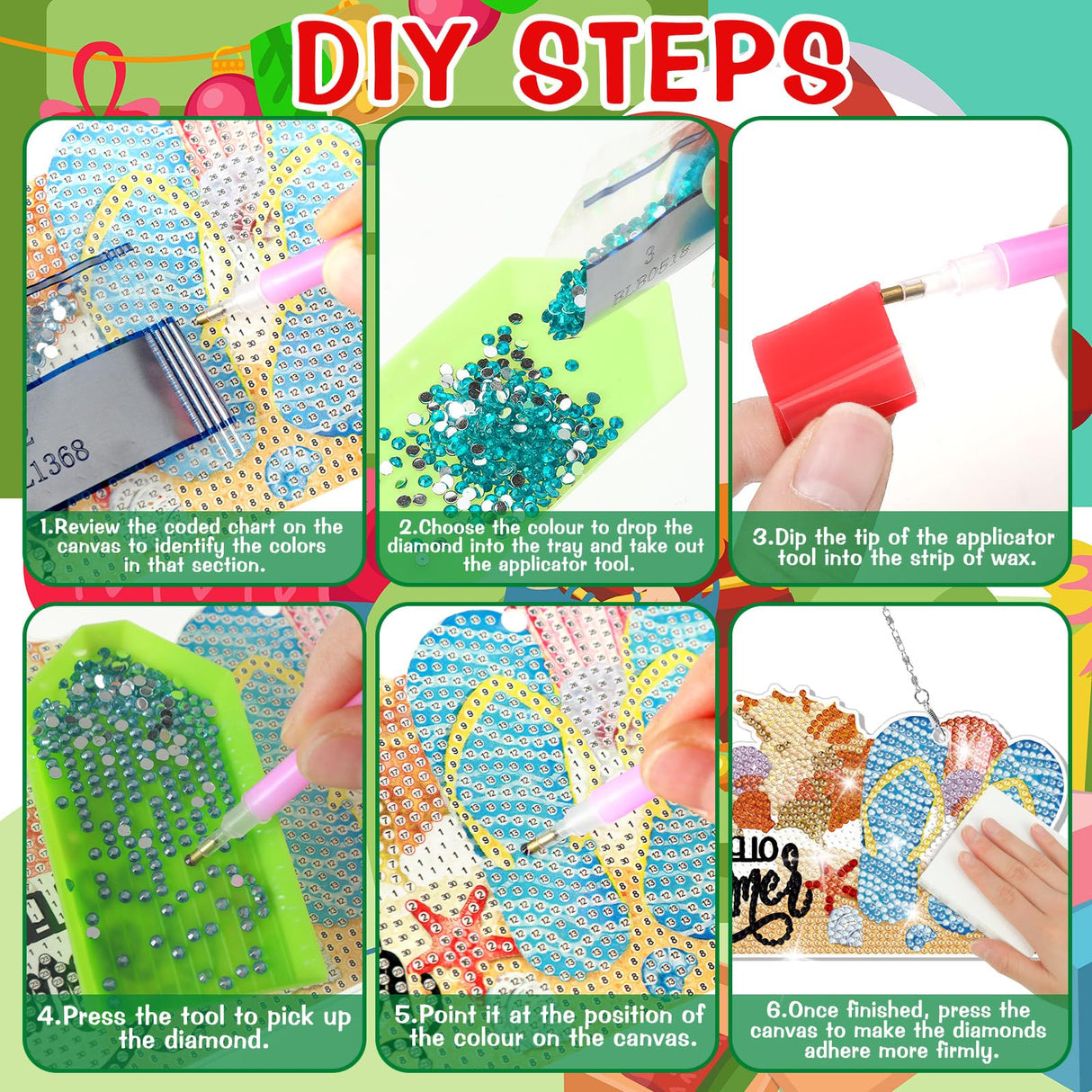 Cinnvoice 12 Pcs Seasonal Diamond Art Wreath Kits Holiday Fall Halloween 5d DIY Diamond Art Hanging Signs Thanksgiving Christmas Ornaments for Wall Door Decoration(Novel)