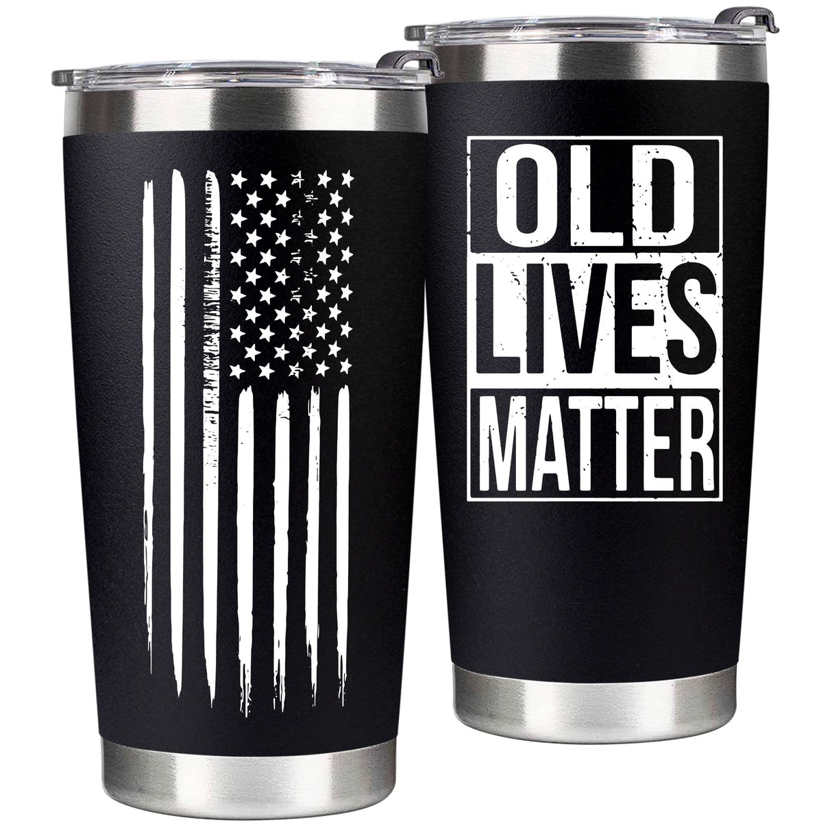 VIWIS 30th, 40th, 50th and 60th Birthday Gifts for Men, Dad from Son, Daughter, Wife - Gag Gifts For Men, Grandpa - Cool Old Man Gift, Old Lives Matter Tumbler 20oz - Funny Christmas Gifts