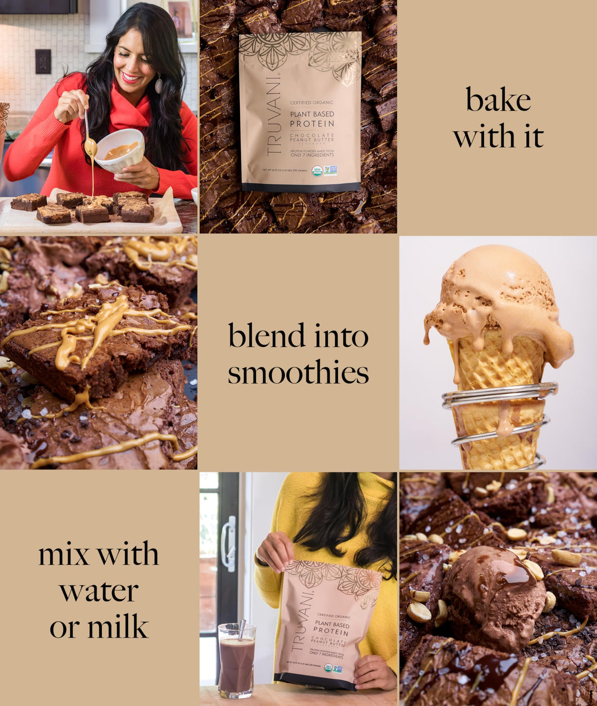 Truvani Vegan Pea Protein Powder | Chocolate Peanut Butter | 20g Organic Plant Based Protein | 20 Servings | Keto | Gluten & Dairy Free | Low Carb | No Added Sugar