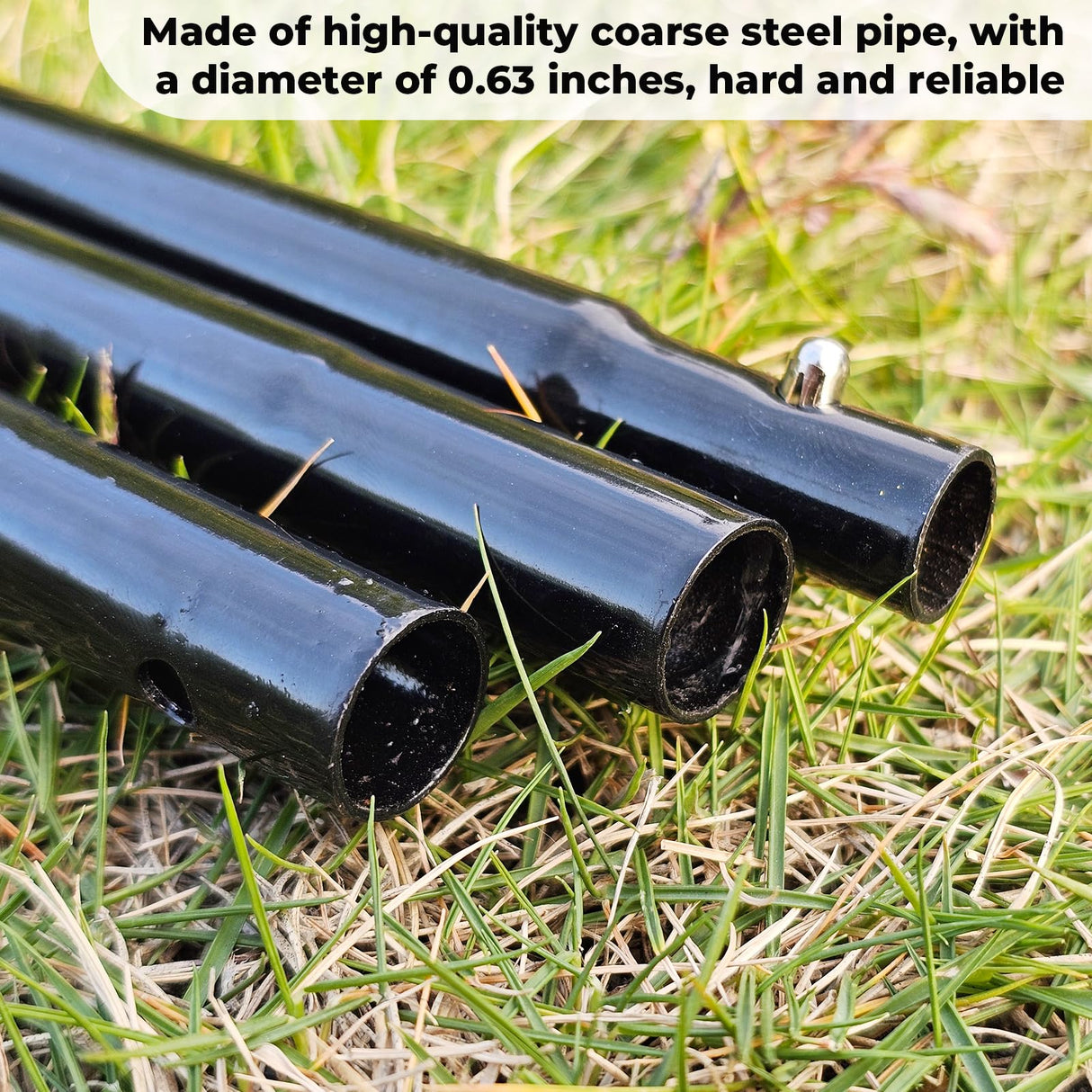 JPOIP 72 Inch Garden Stake Netting Support, Black Heavy Duty Powder Coated Steel Frame for Garden Fencing, Plant & Crop Protection from Wildlife (6 Sets)