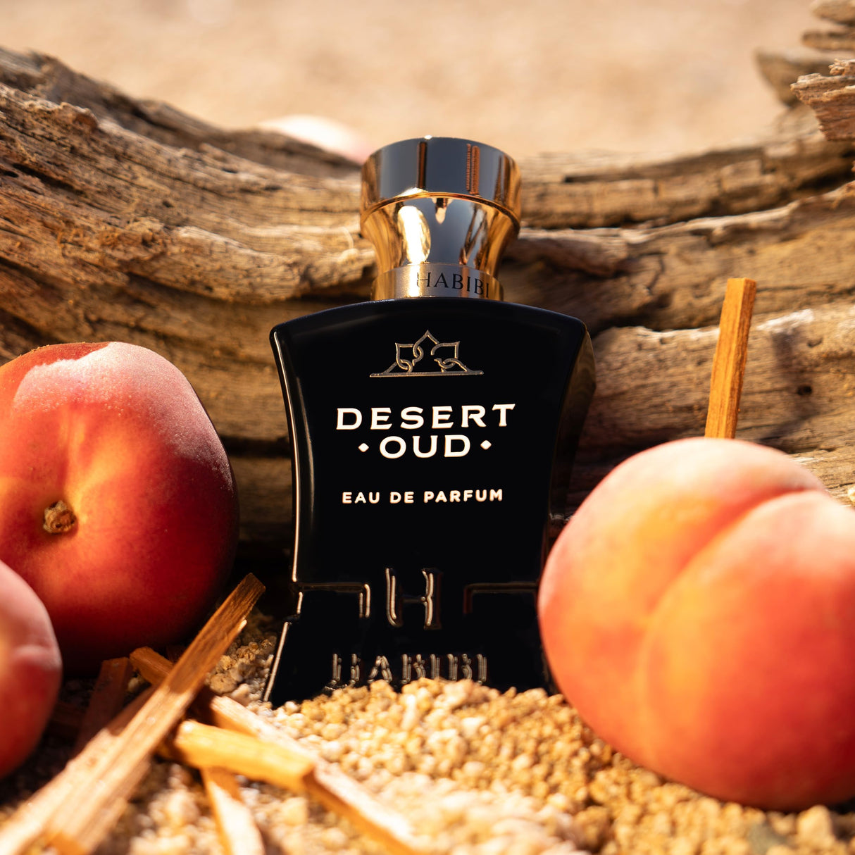 H Habibi Desert Oud Perfume For Men - Eau De Parfum (2.5 Oz), Arabian Cologne For Men - Warm, Sweet & Spicy Fragrance with Rare Exotic Notes of Oud Woody, Citrus, Amber Musk Perfume & Patchouli