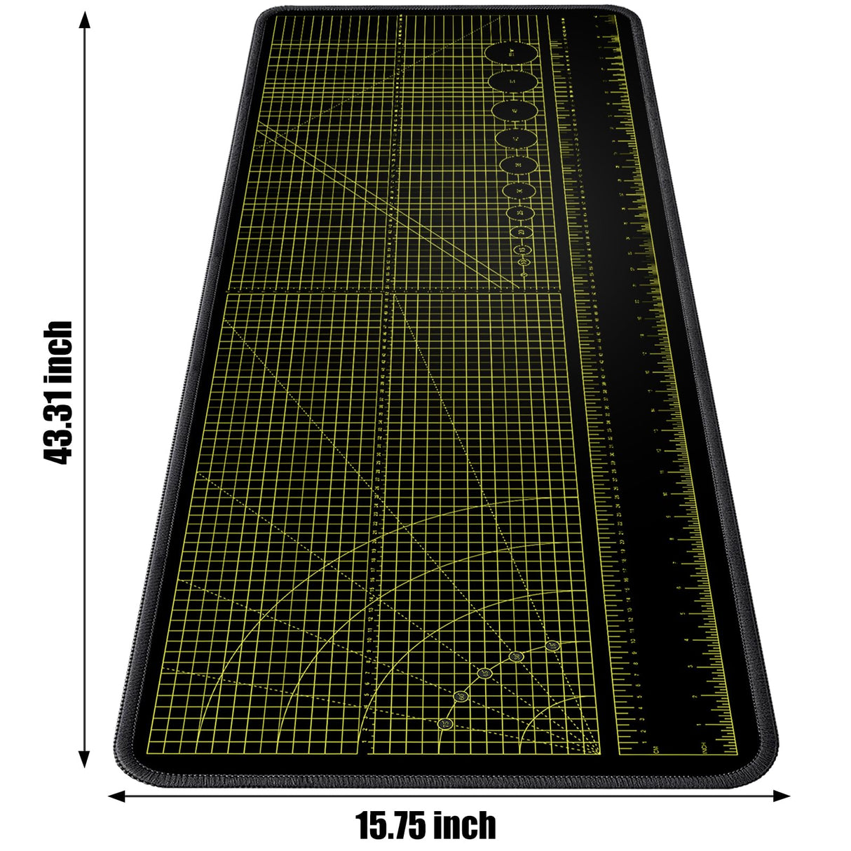 2F22E Premium Portable Workbench Mat 43.31"x15.75" Inch - Non-Slip Dual Measuring Scales & Angle Guides - Durable Table Protector for Workshops, Crafts & DIY