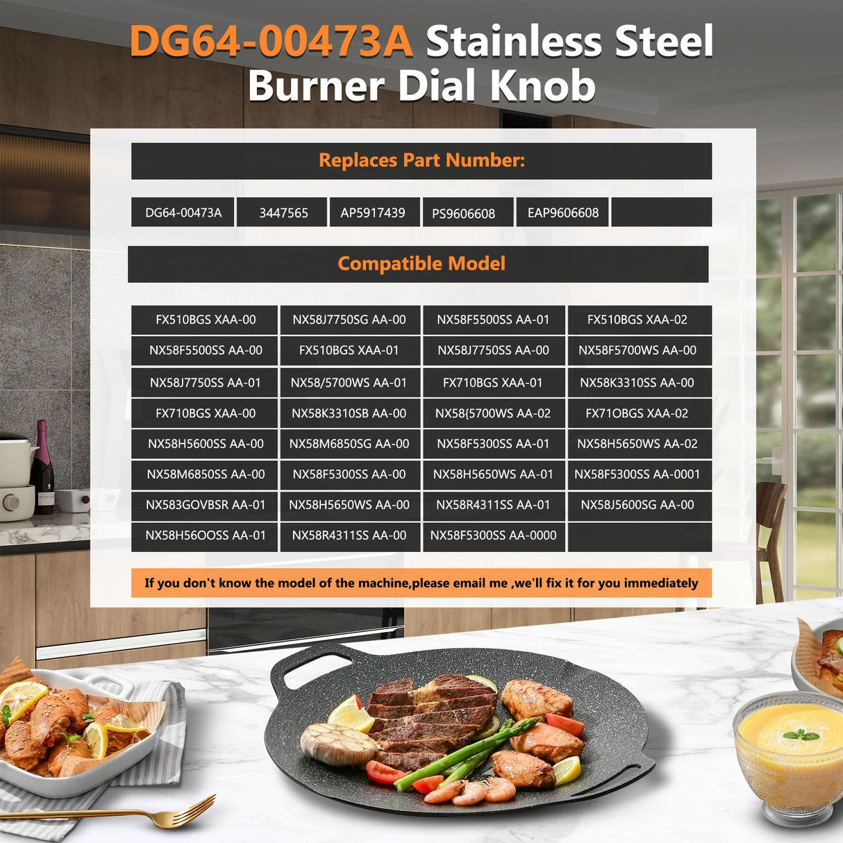 DG64-00473A Burner Control Dial Knob Range Oven Replacement Compatible with Samsung Gas Stove Knob NX58H5600SS NX58F5700WS NX58H5650WS NX58J7750SS NX58M6850SS (5pcs).