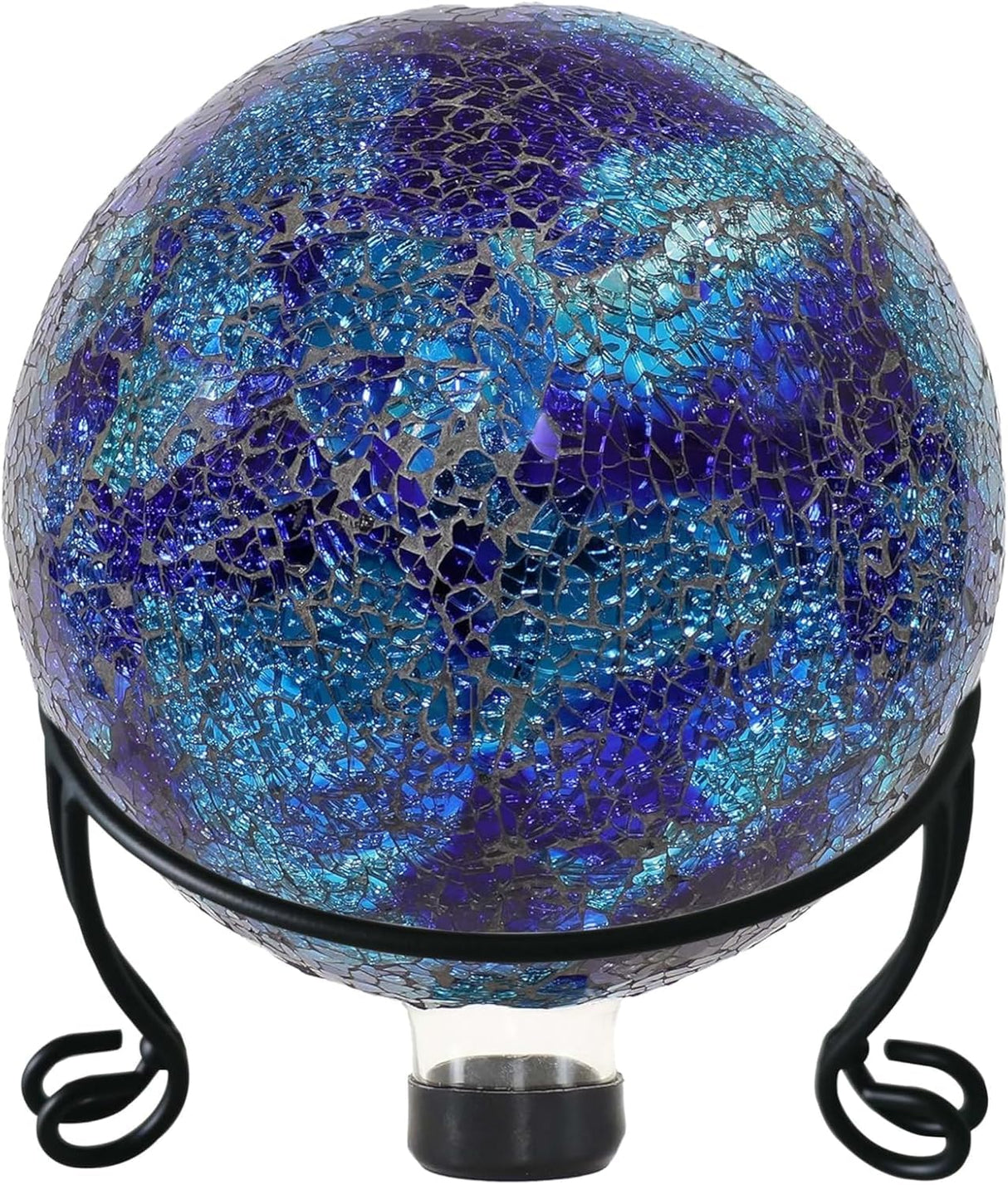 iLTreFlo 2 Pack Metal Gazing Ball Stand for 10 or 12 Inch Outdoor Garden Gazing Globes,Metal Display Stand for Plant or Flowerpot Holder,Birdbath Bowl Stand 6 Inch Tall,Black