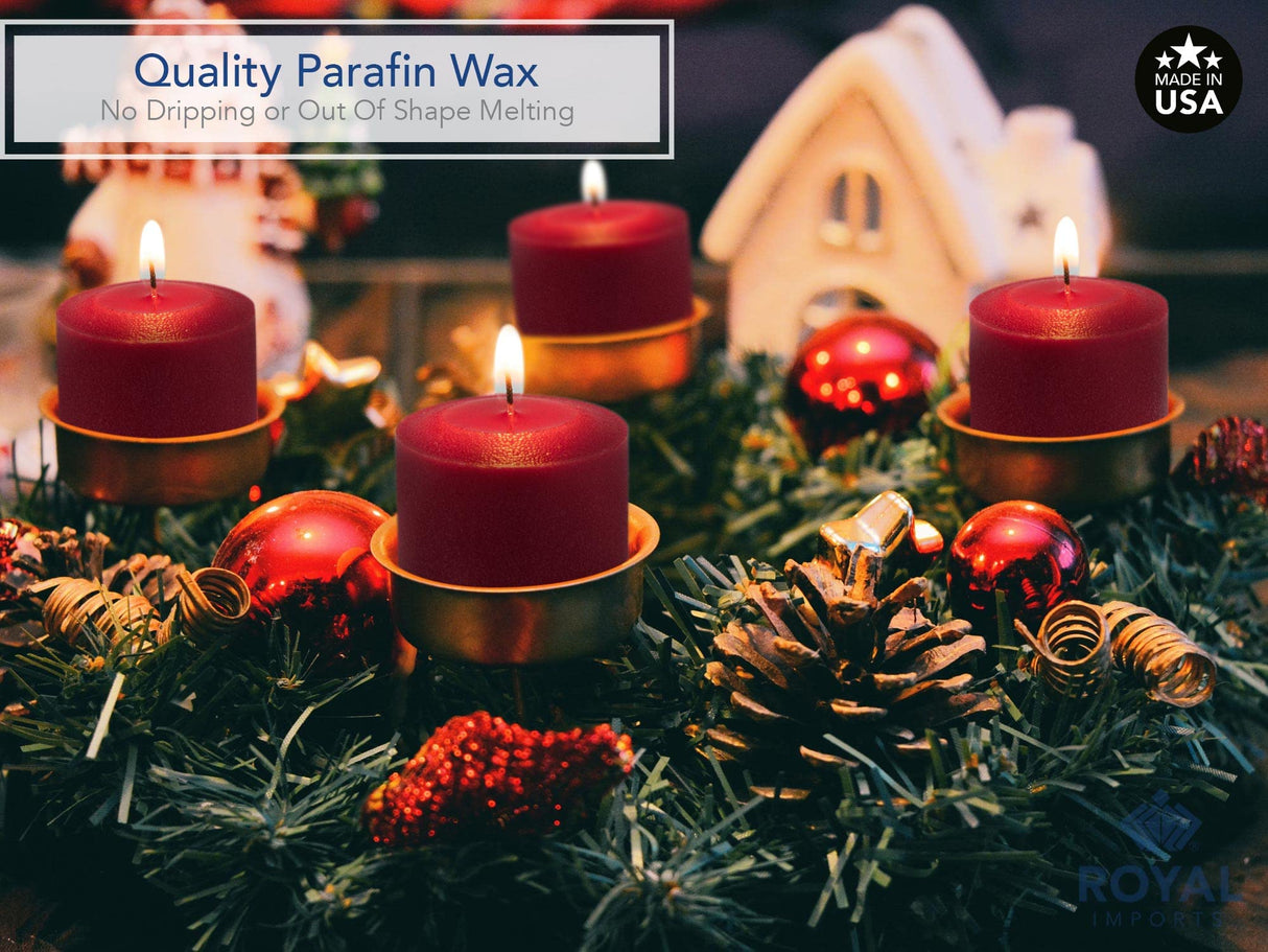 Royal Imports Votive Candle, Unscented Red Premium Dripless Wax, Box of 72, for Wedding, Birthday, Holiday, Christmas, Party & Home Decoration (10 Hour Burn Time)