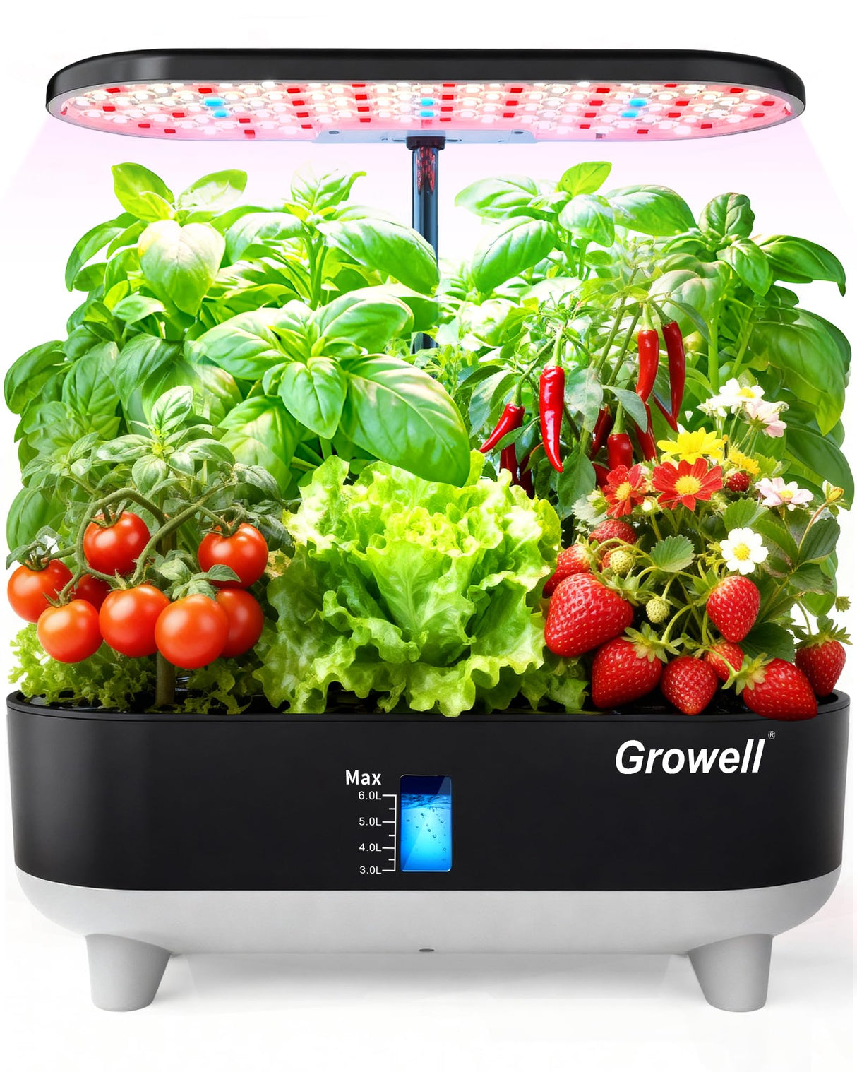Growell 16 Pods Hydroponics Growing System Kit with 3 Light Modes & 2 Timer