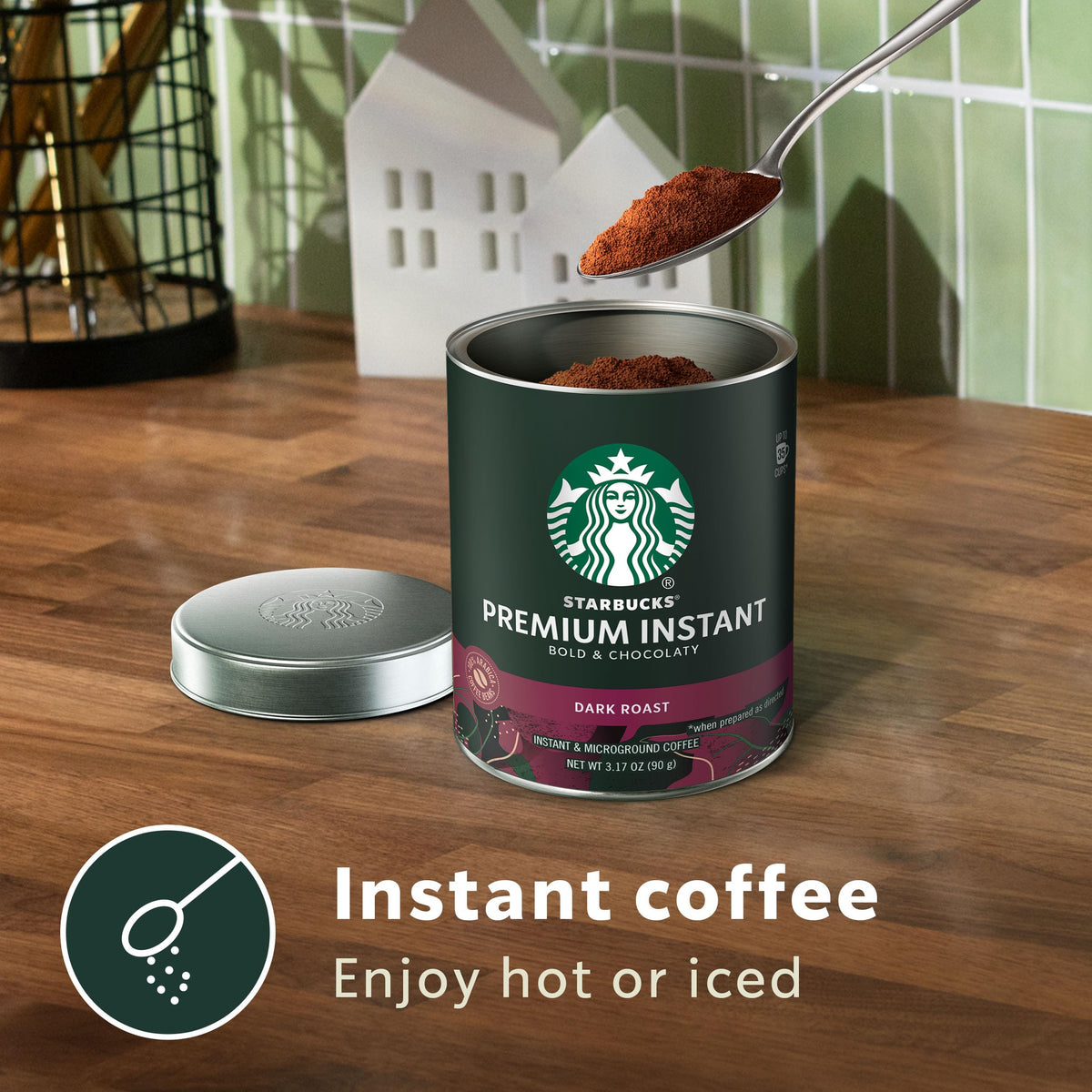 Starbucks Premium Instant Coffee, Dark Roast Coffee, 3.17 Oz Tins, 3-Pack