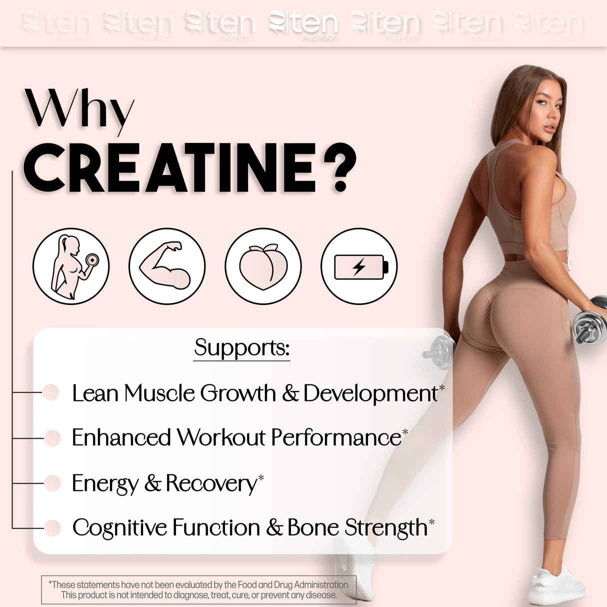 New - Creatine + Collagen for Women – Supports Lean Muscle Growth & Development, Booty Gain, Energy & Recovery – 5g Creatine Monohydrate Plus 5000mg Collagen Peptides Combo – Unflavored, 30 Servings