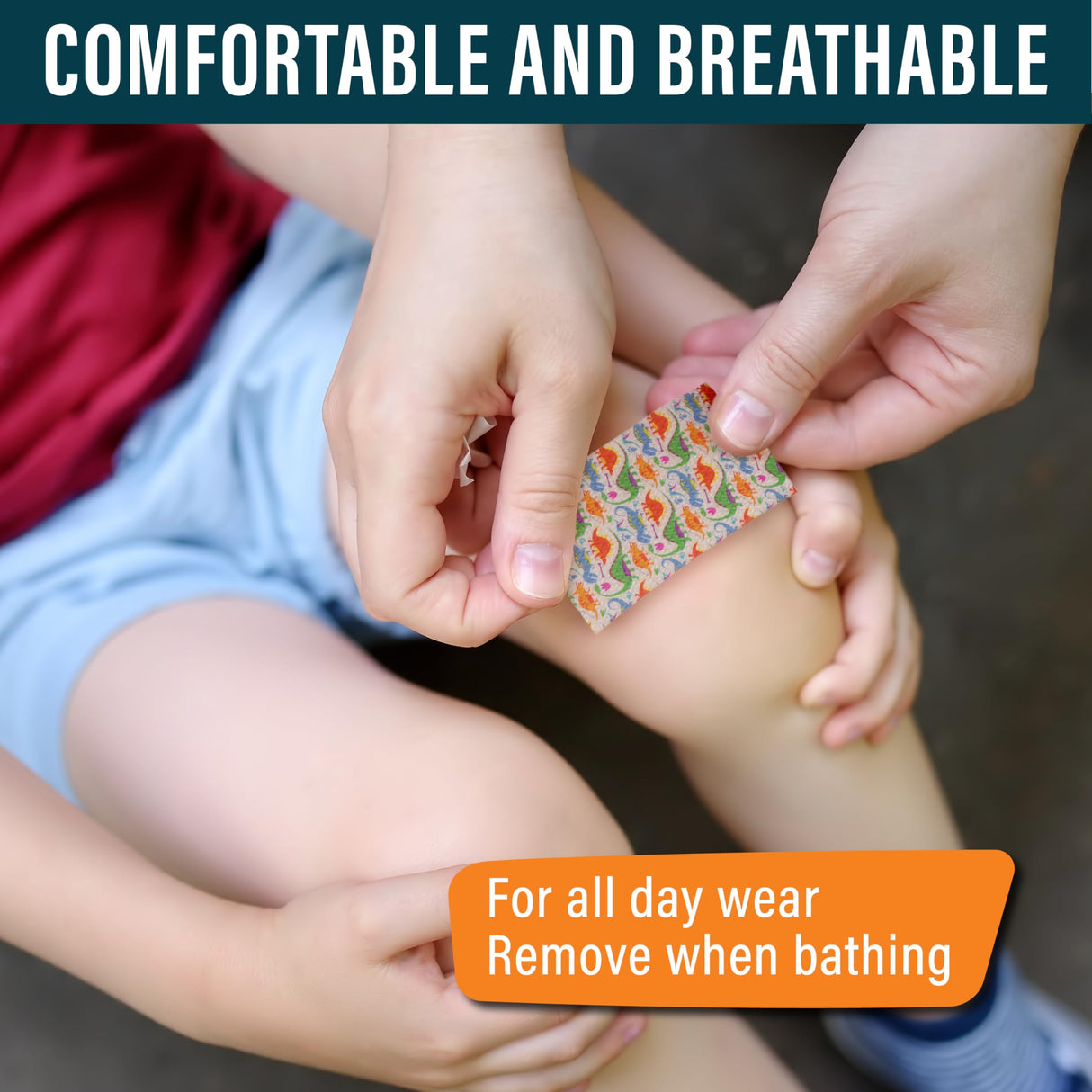 NUVADERMIS Silicone Scar Tape for Kids - Scar Tape for Surgical Scars - 120" x 1.5" Roll - Reusable Medical Grade Silicone Scar Tape for Children - 1 Pack - Dinosaurs