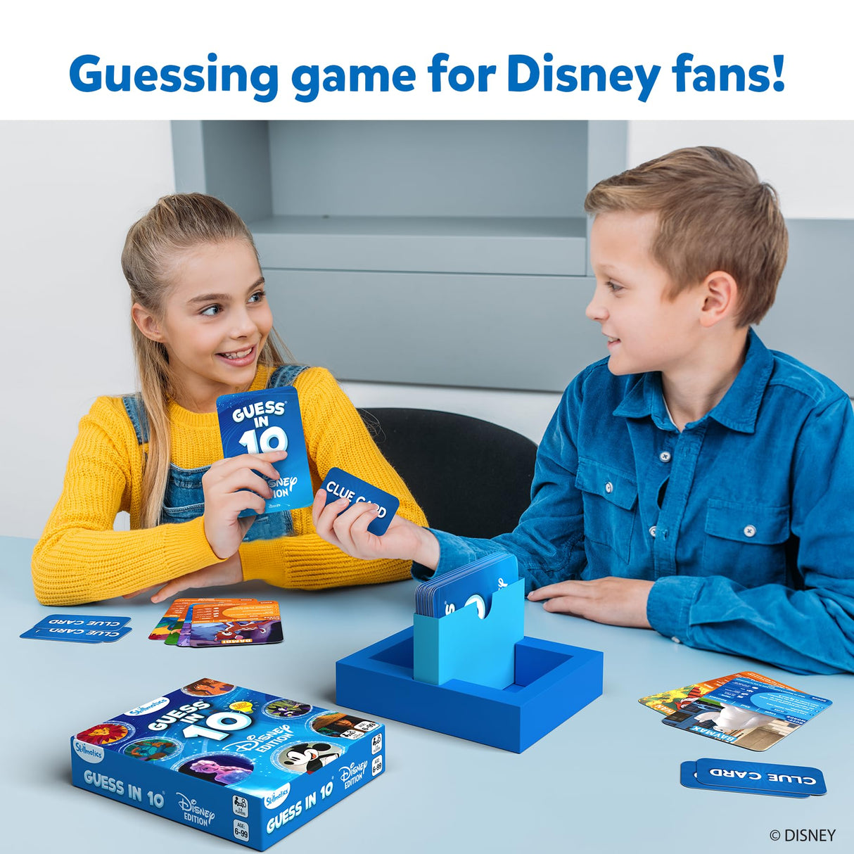 Skillmatics Guess in 10 Disney, Card Game, Christmas Stocking Stuffers for Girls, Boys, Kids, Teens, Adults Who Love Cinderella, Mickey Mouse, Moana, Travel Toy, Gifts for Ages 6, 7, 8, 9 and Up