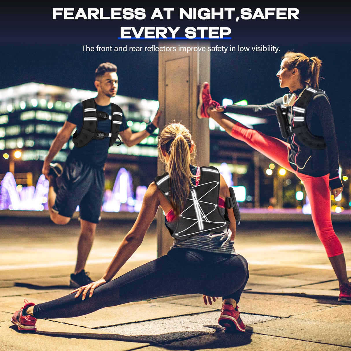 BIBIVENTA Weighted Vest for Women & Men, 20lb Body Weight Vest with Touchscreen Phone Holder & Reflective Stripe, Workout Equipment for Weight Loss, Fitness, Walking, Running, Cardio, Strength Training