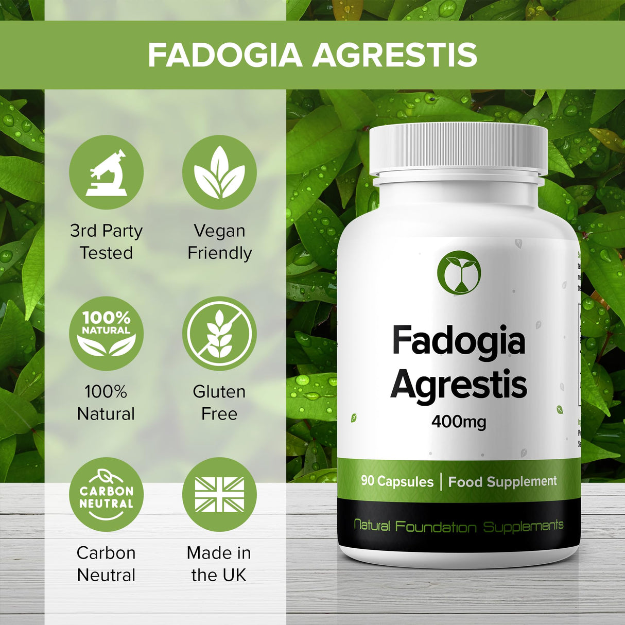 Fadogia Agrestis Extract | 90 High Strength 400mg Capsules | Sports Supplement for Men | Supports Muscle Mass, Strength & Recovery (90)