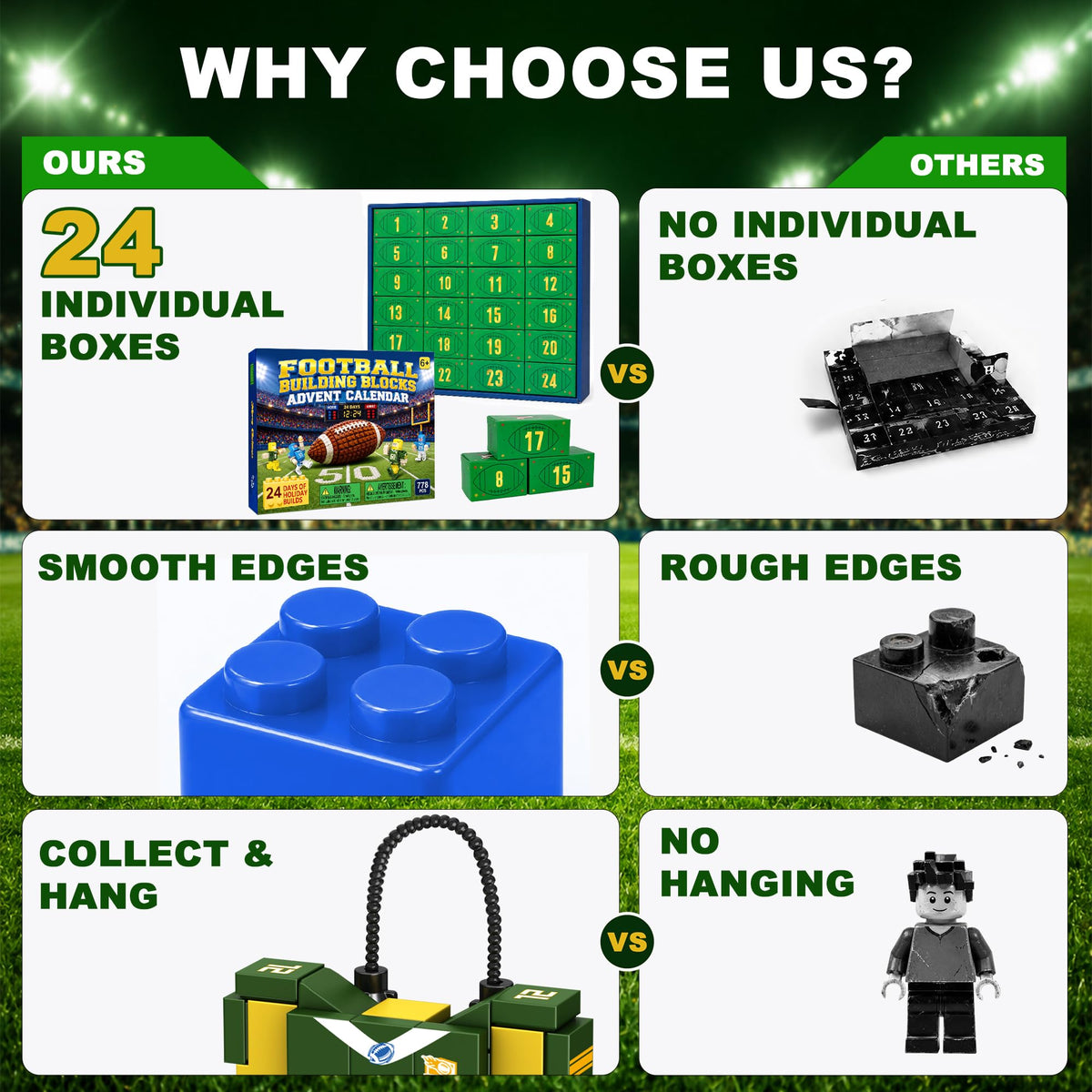 Football Advent Calendar 2026, 24 Days Building Blocks for Kids