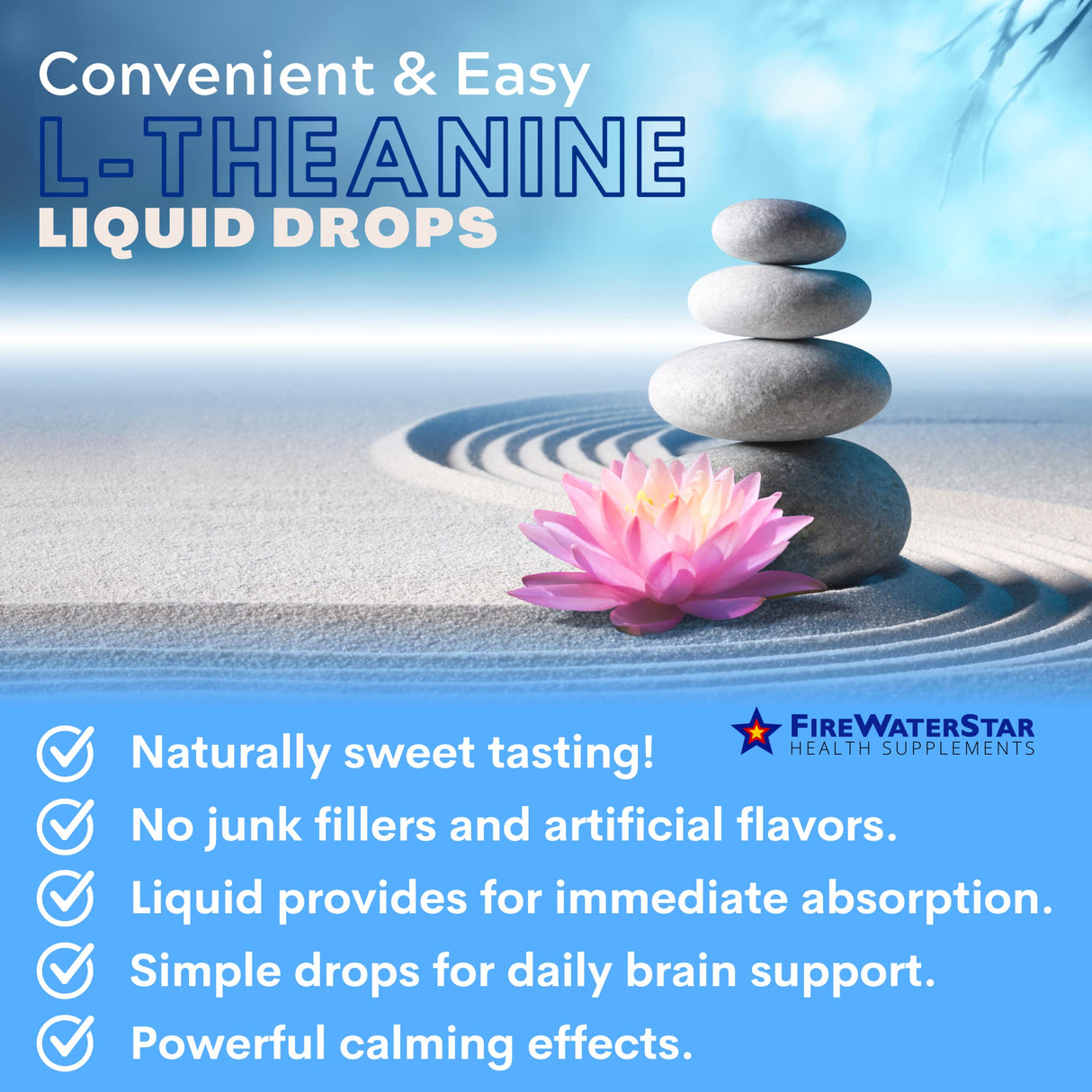 FWS L Theanine Liquid Drops, 200mg 99% Pure Bioactive L-Theanine, Organic, Natural, Vegan, Non GMO Helps to Promote Calmness, Relaxation, Improved Mood, Restful Sleep, for Adults and Kids