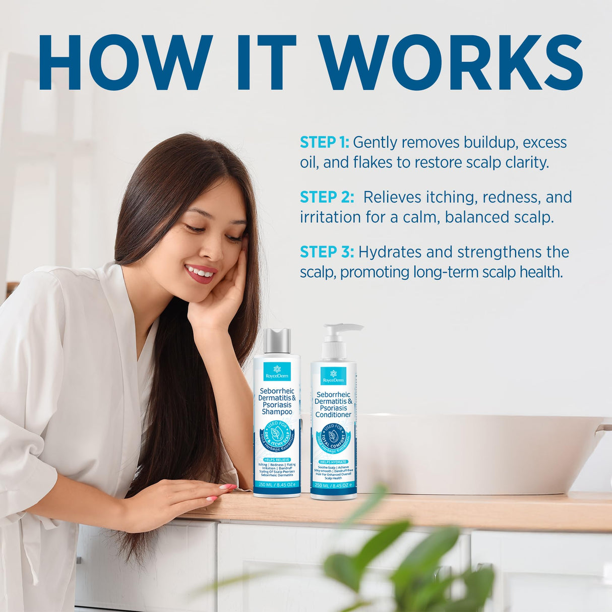 Seborrheic Dermatitis & Psoriasis Cream, Shampoo and Conditioner Set - Scalp Therapy System for Folliculitis, Psoriasis, Dandruff, Dry Scalp - Scalp Treatment to Relieve Itching, Flaking, Irritation