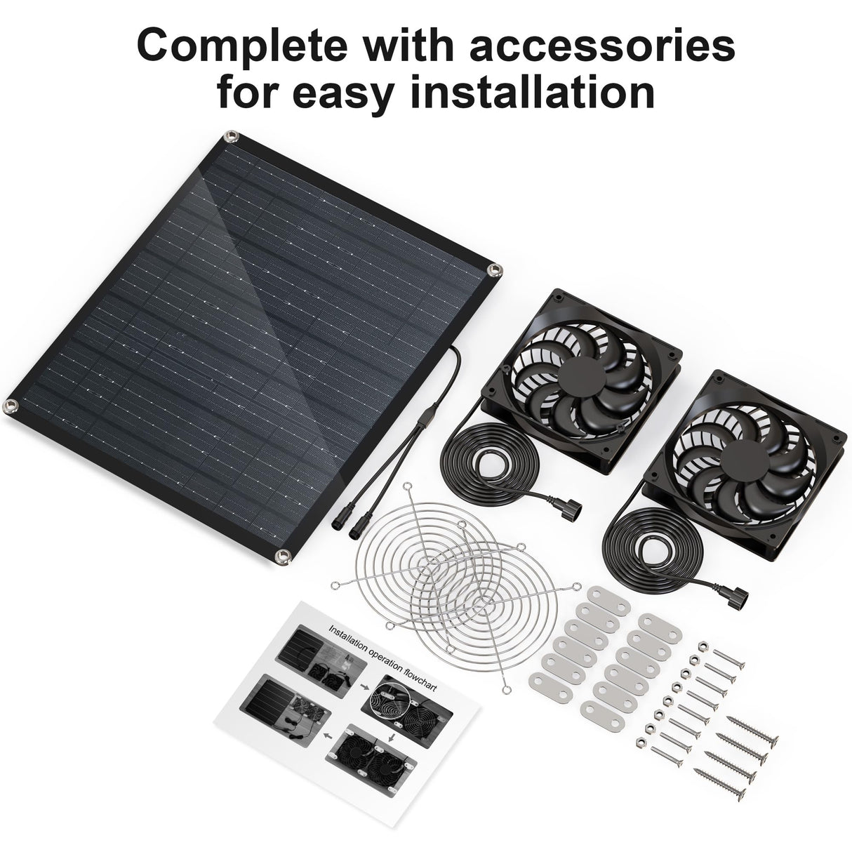 Solar Panel Fan, 30W Solar Fan, Solar Panel Fan kit, Solar Exhaust Fan, Suitable for Small Chicken coops, pet Houses, Solar Ventilation Fan, Solar Exhaust Fan