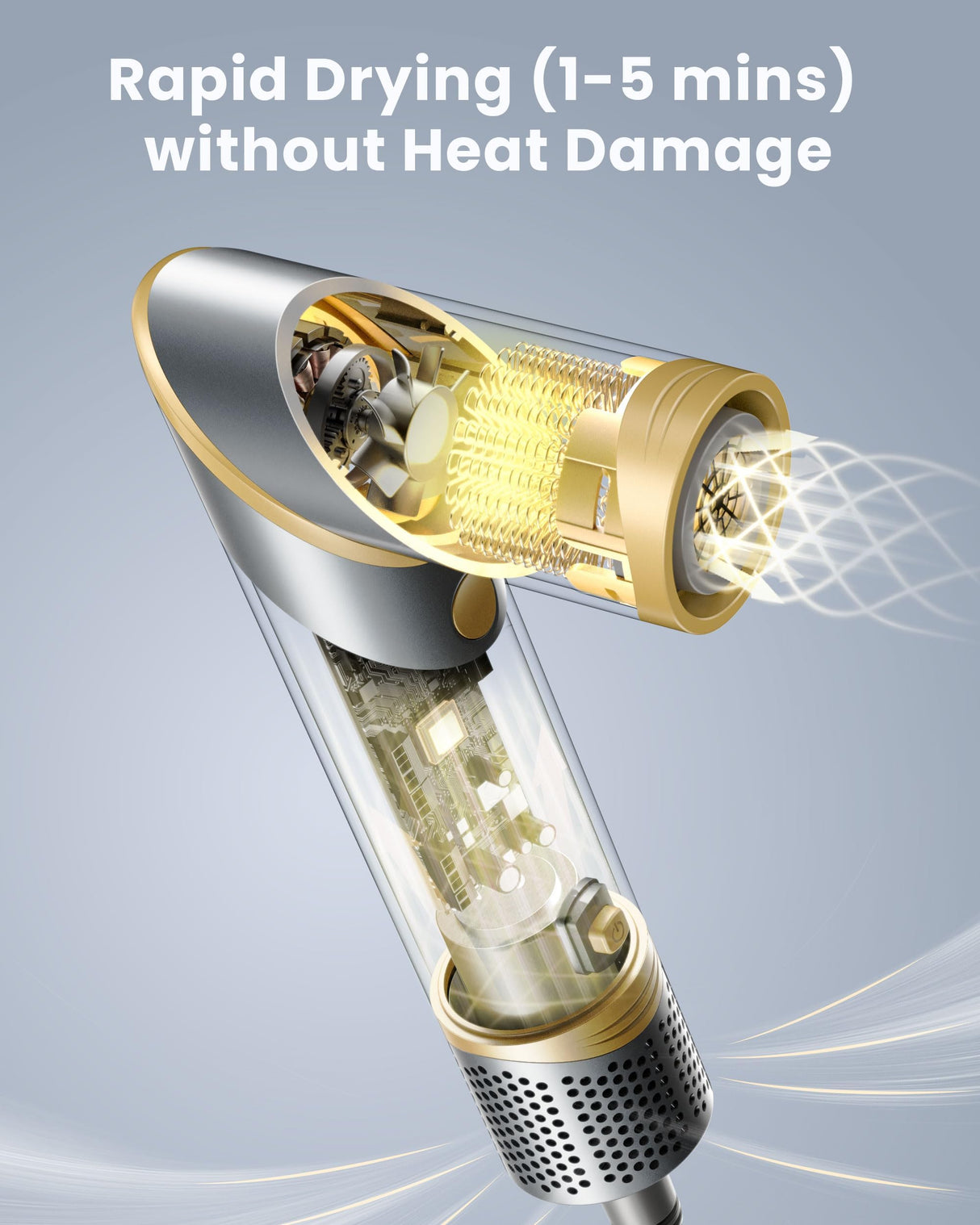 Easywave Air Wrap Hair Styler: Flexible 5 in 1 Styling & Drying System, Professional Hot Air Brush Set for Fast Drying, Curling, Volumizing, Smoothing & Styling, Oval Brush, Concentrator