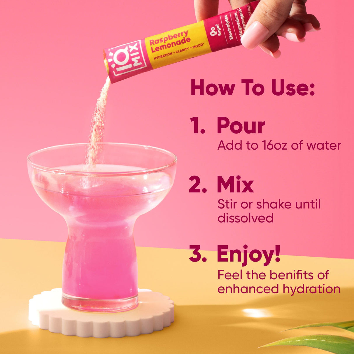 IQMIX Hydration Electrolyte Powder – 4-in-1 Formula for Hydration, Mental Clarity, Mood and Recovery – Sugar-Free Drink Mix, Keto, Magnesium L-Threonate, Lion’s Mane – 20 Count New Raspberry Lemonade