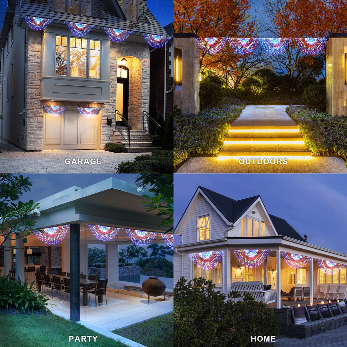 HYH American Flag Lights Outdoor Solar String Lights with 420 Super Bright LED Waterproof Flag Net Light of The United States for Yard,Garden,Festival,Holiday,4th of July,Independence Day Decoration