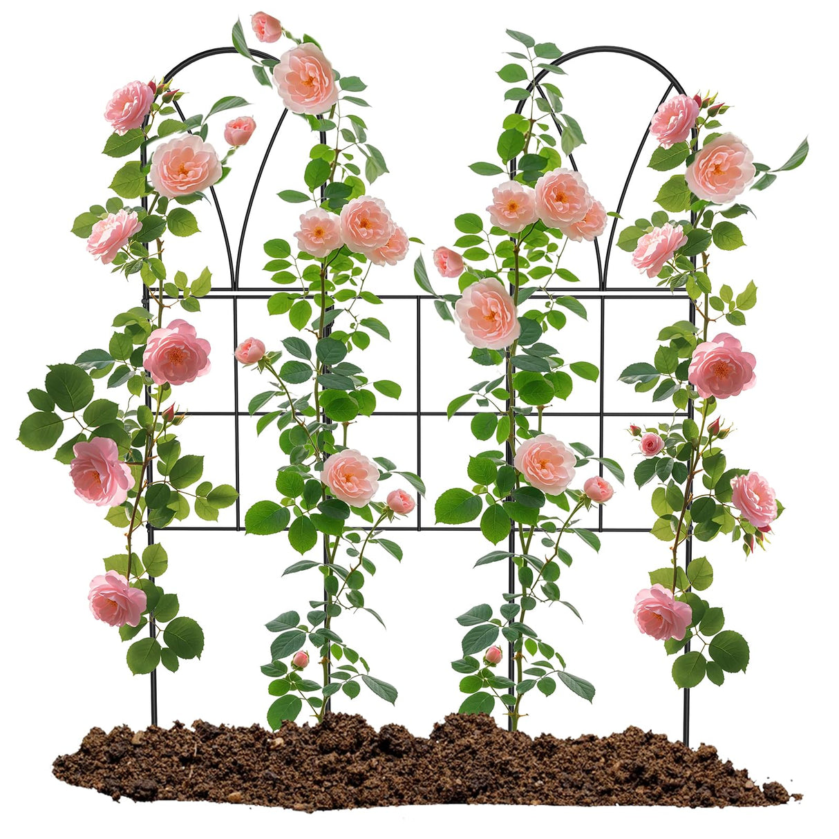 2 Pack 45" Metal Garden Trellis for Climbing Plants, Adjustable Angles