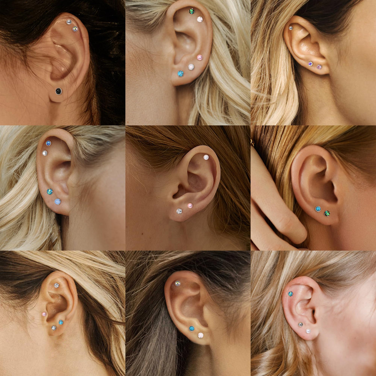 YADOCA 21 Pairs Hypoallergenic Surgical Steel Stud Earrings for Women Men