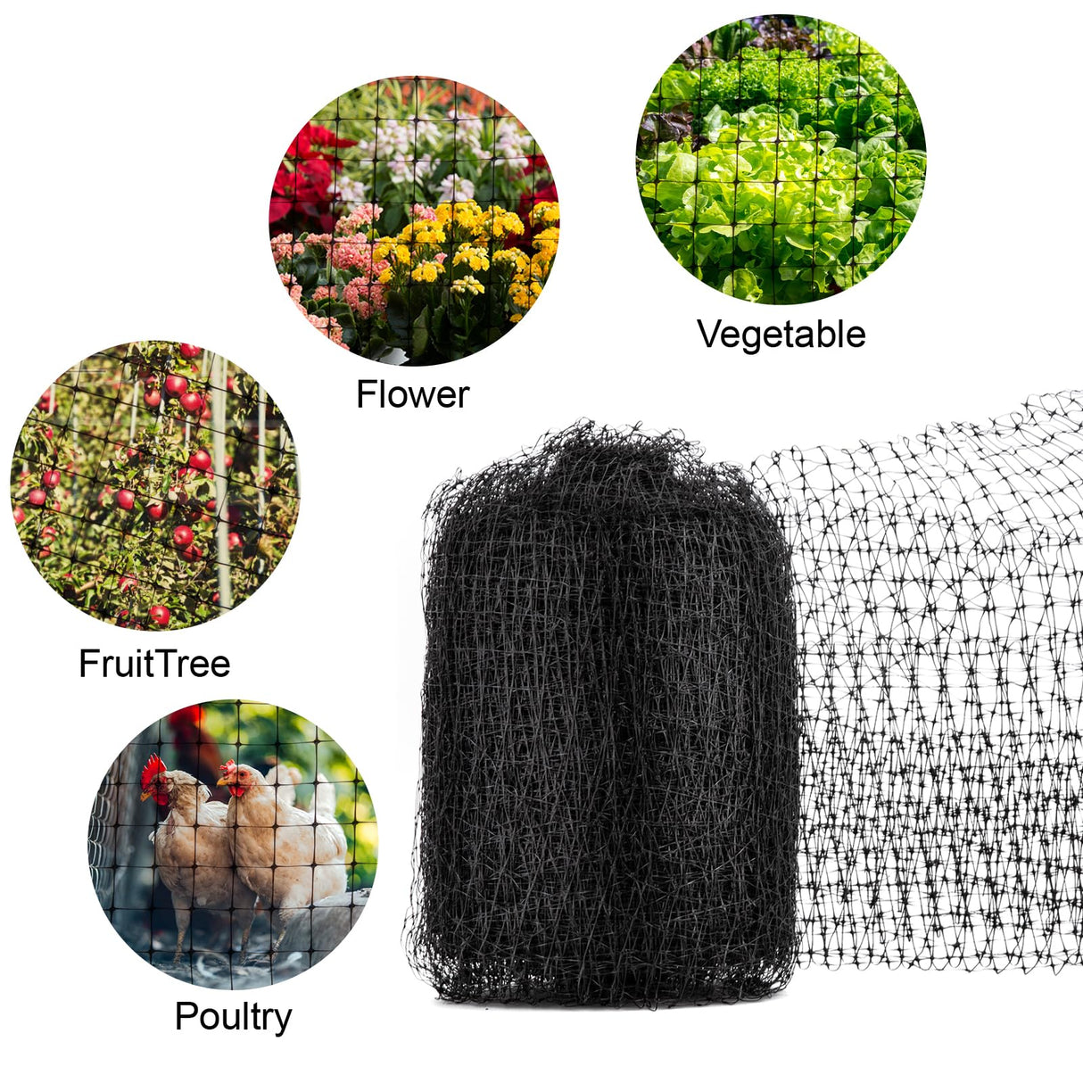 NONMON Bird Netting Deer Fence Netting 5 x 100FT Heavy Duty Garden Netting