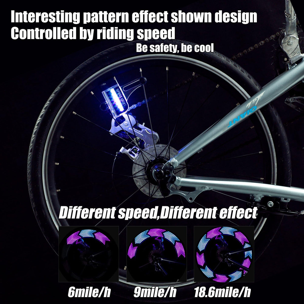 DAWAY LED Bike Wheel Lights - A12 Waterproof Cool Bicycle Tire Light (2 Pack), Safety Spoke Lights for Kids Adults Boys Girls Christmas Gifts, 30 Fun Bright Patterns, Auto & Manual Dual Switch