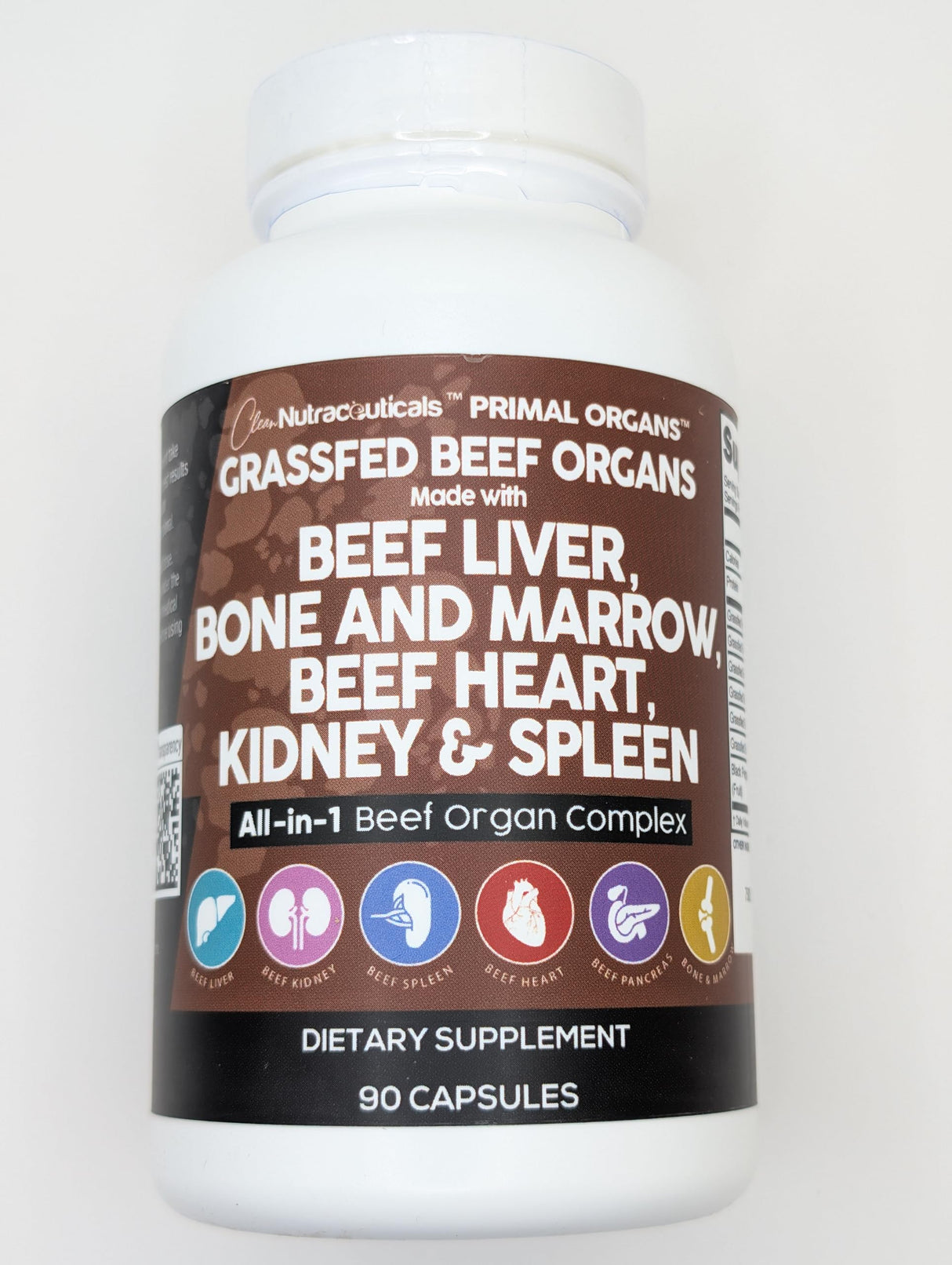 Clean Nutraceuticals Grass Fed Beef Liver Capsules - Premium Quality Supplement Packed with Desiccated, Beef Heart, Beef Spleen, Beef Pancreas Plus Bone & Marrow Dao Enzyme Pills