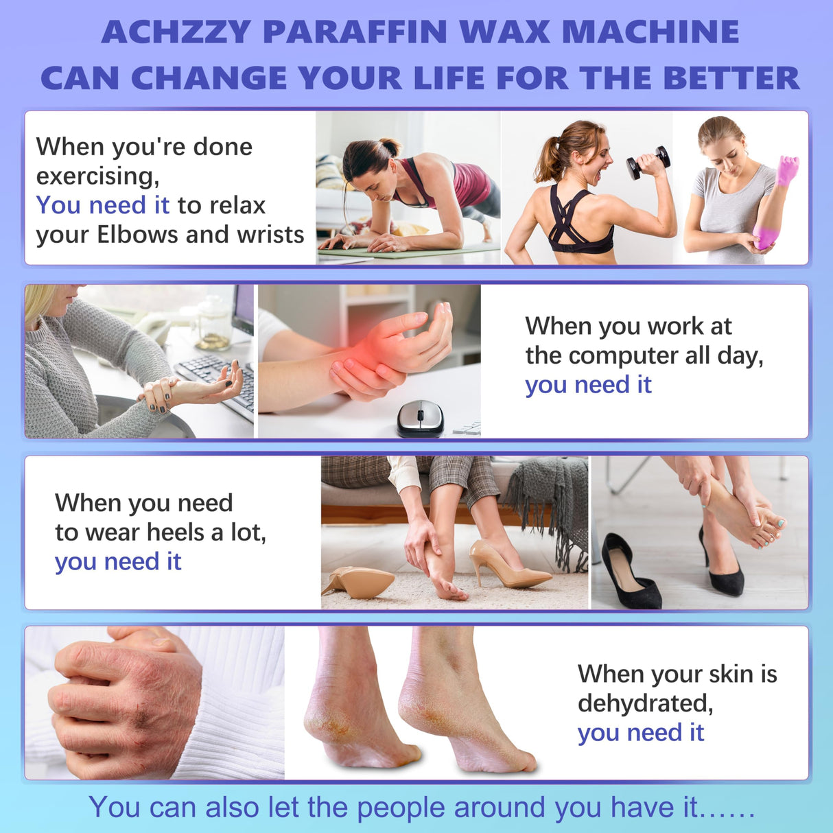 Achzzy Paraffin Wax Machine for Hand and Feet - Paraffin Wax Bath 4500ml Paraffin Wax Warmer, Intelligent Heating for Fast Melting, Moisturizing Kit Auto-time and Keep Warm Paraffin Hand Wax Machine