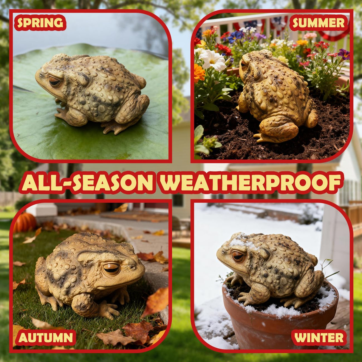 Sunthus Frog Toad Sculptures Garden Statues Yard Art Resin Decorations Outdoor Garden Decor